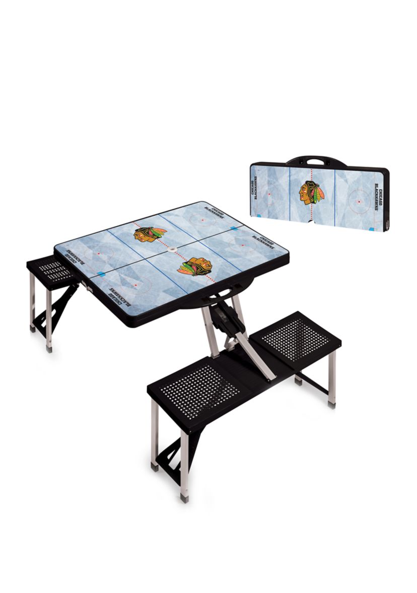 NHL Chicago Blackhawks Picnic Table Portable Folding Table with Seats
