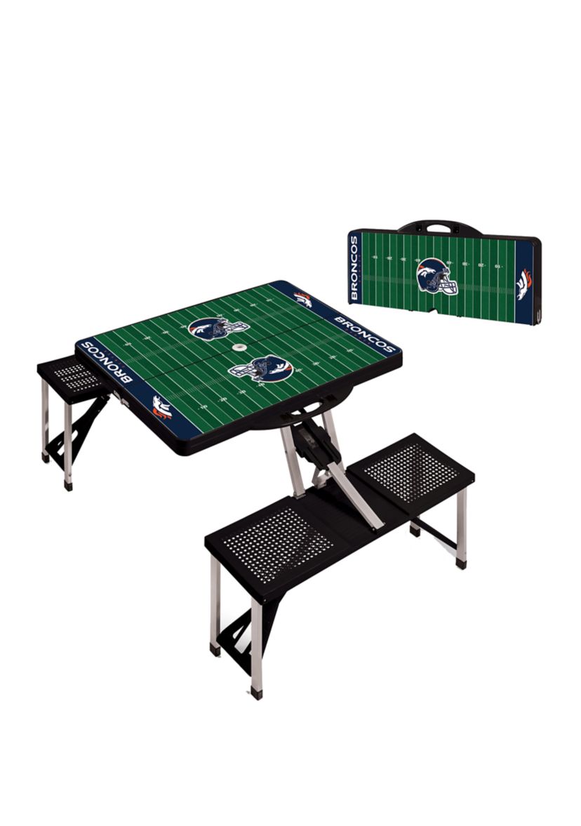 NFL Denver Broncos Picnic Table Portable Folding Table with Seats