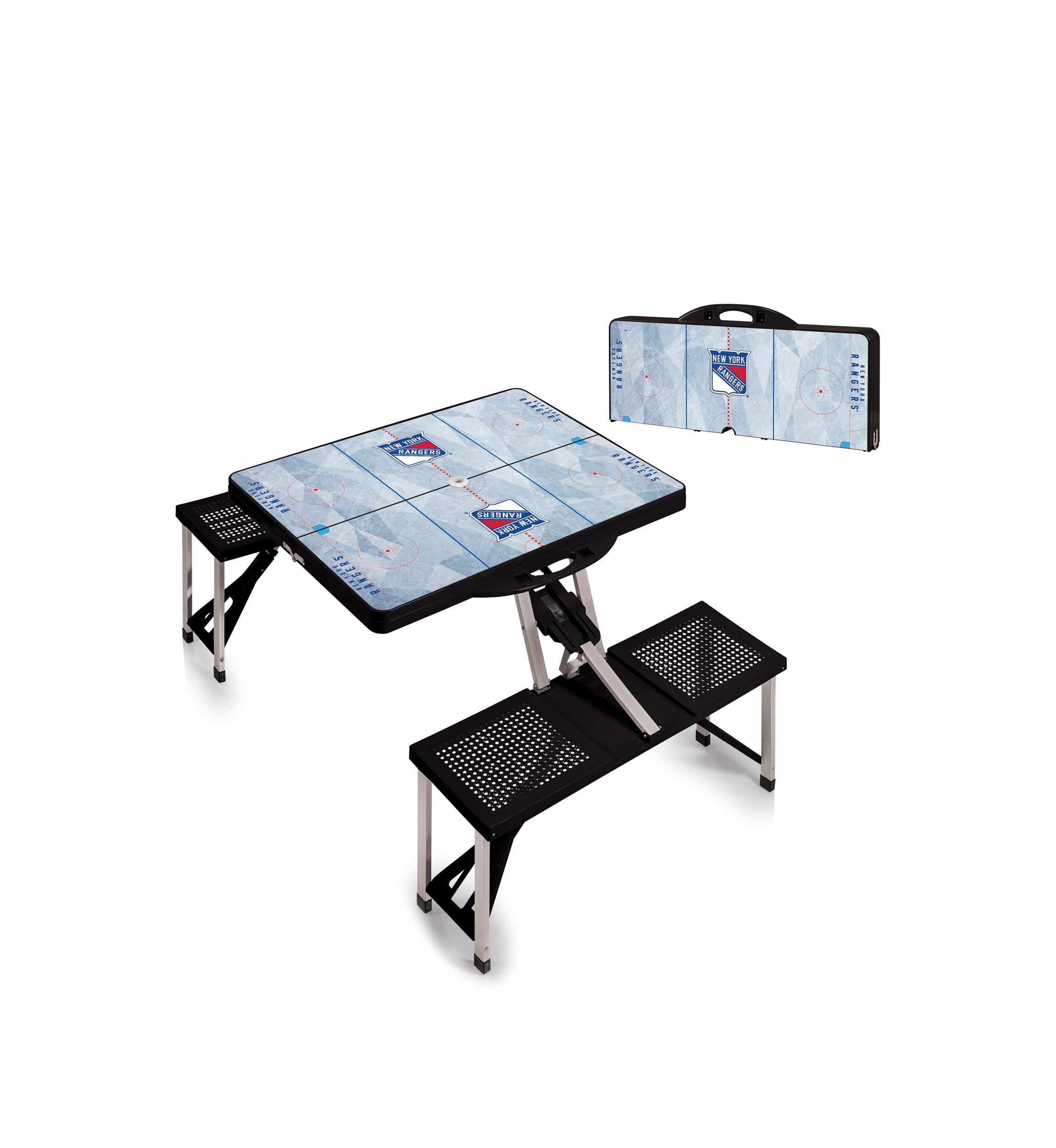 NHL New York Rangers Picnic Table Portable Folding Table with Seats