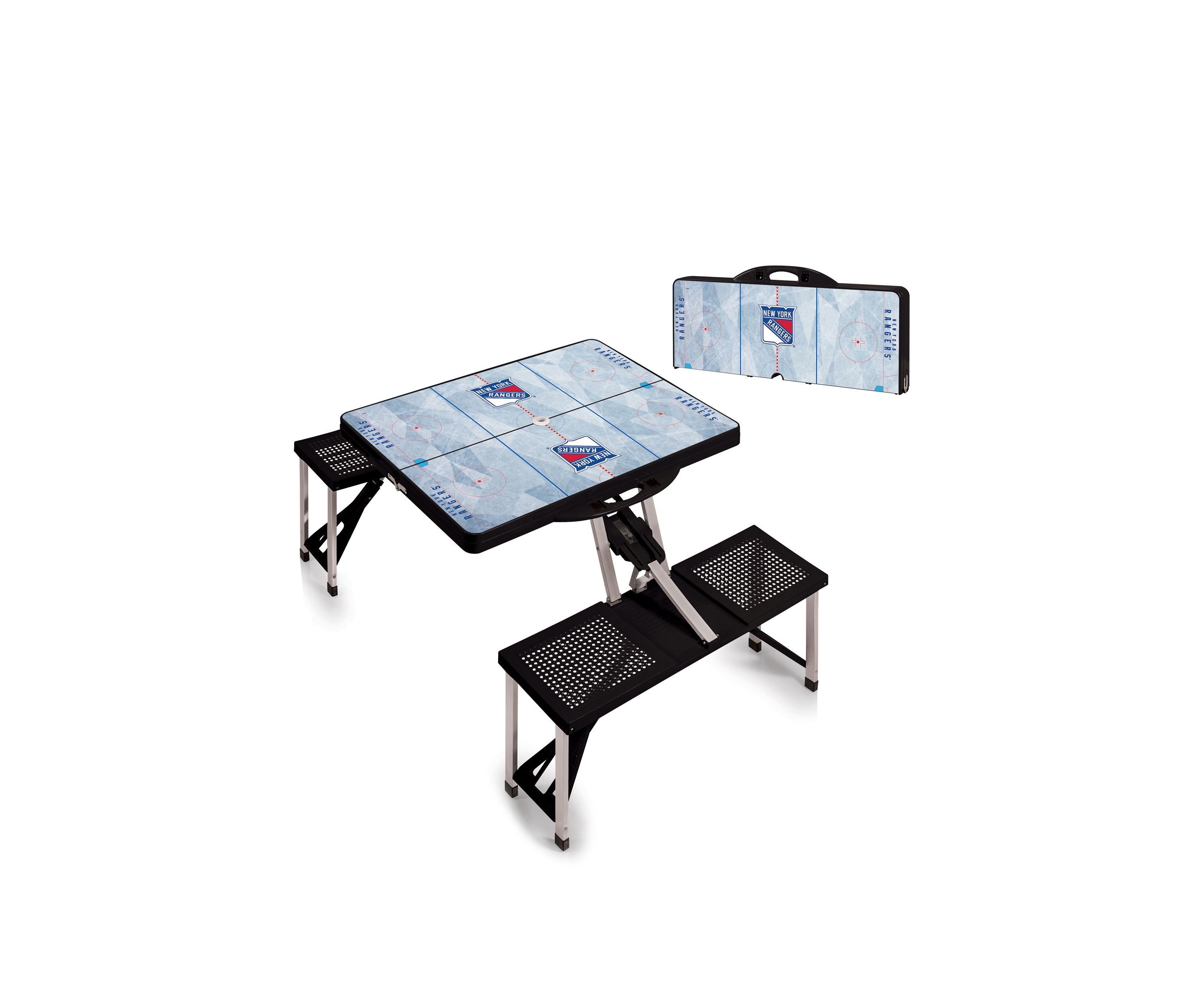 NHL New York Rangers Picnic Table Portable Folding Table with Seats