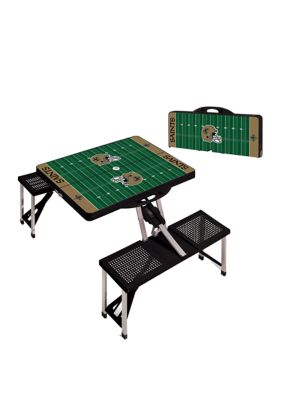 Oniva NFL New Orleans Saints Picnic Table Portable Folding Table with Seats, Black