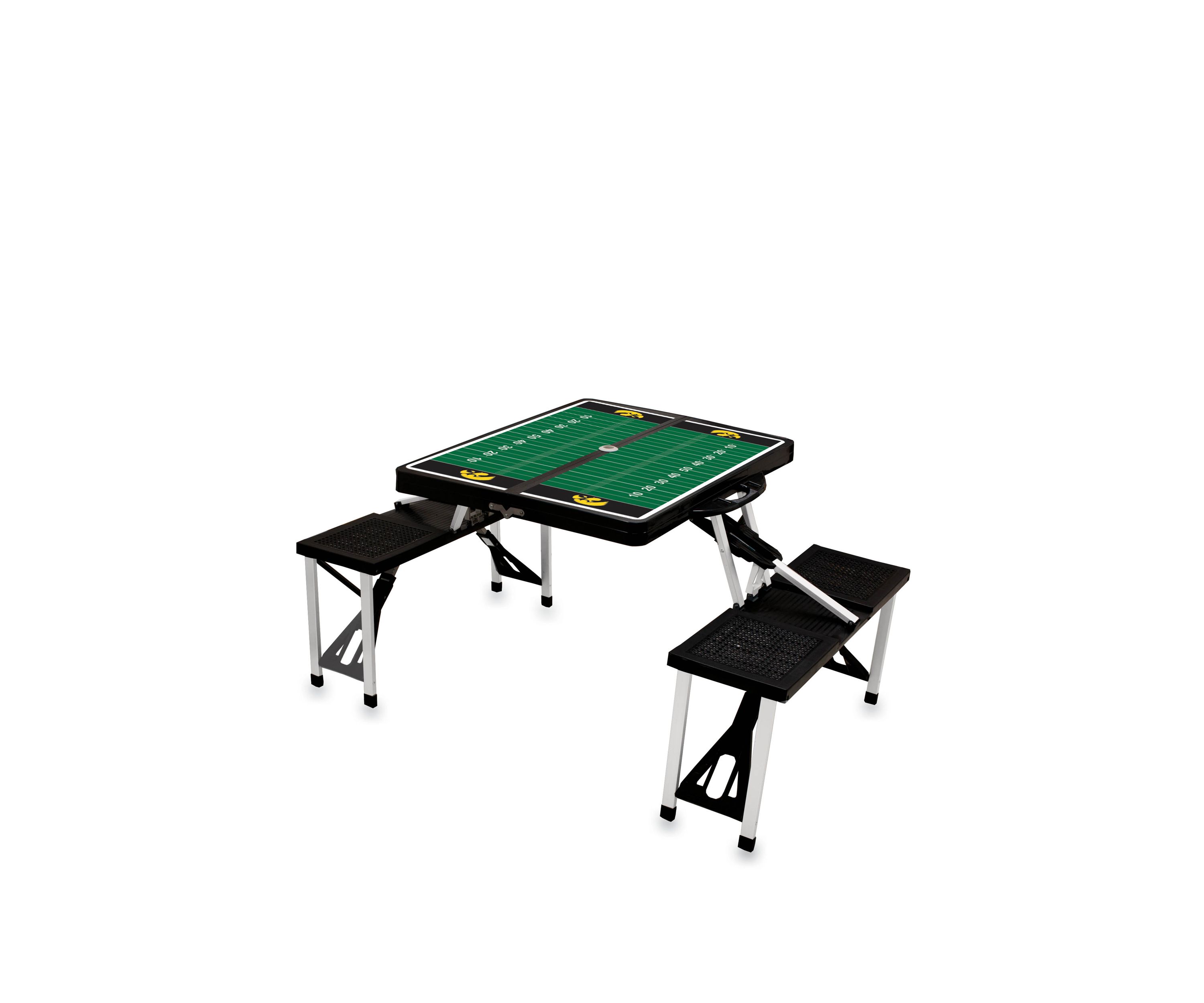 NCAA Iowa Hawkeyes Picnic Table Portable Folding Table with Seats