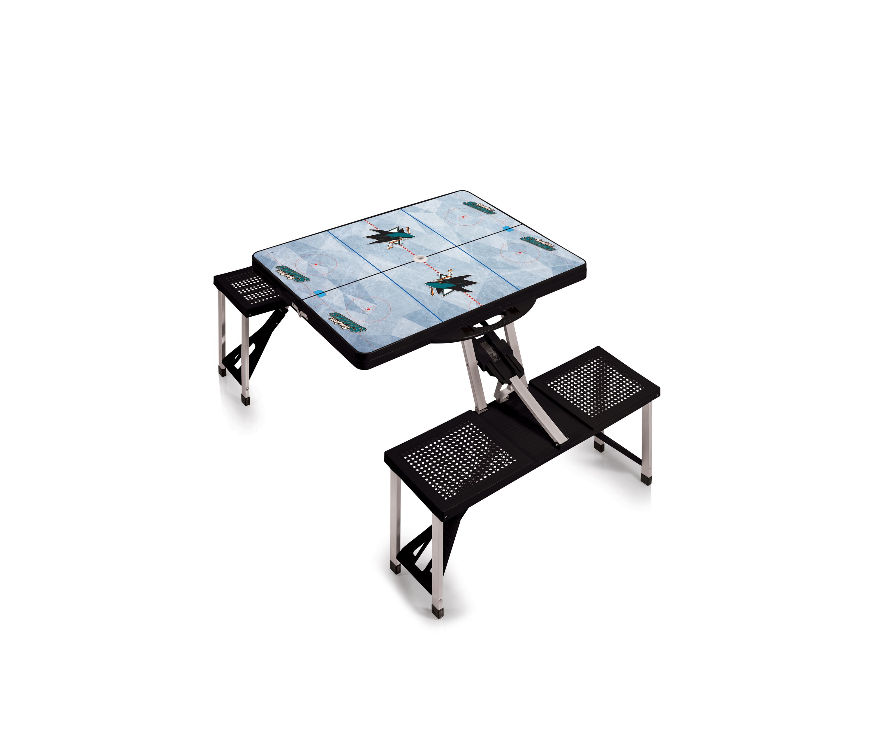 NHL San Jose Sharks Picnic Table Portable Folding Table with Seats