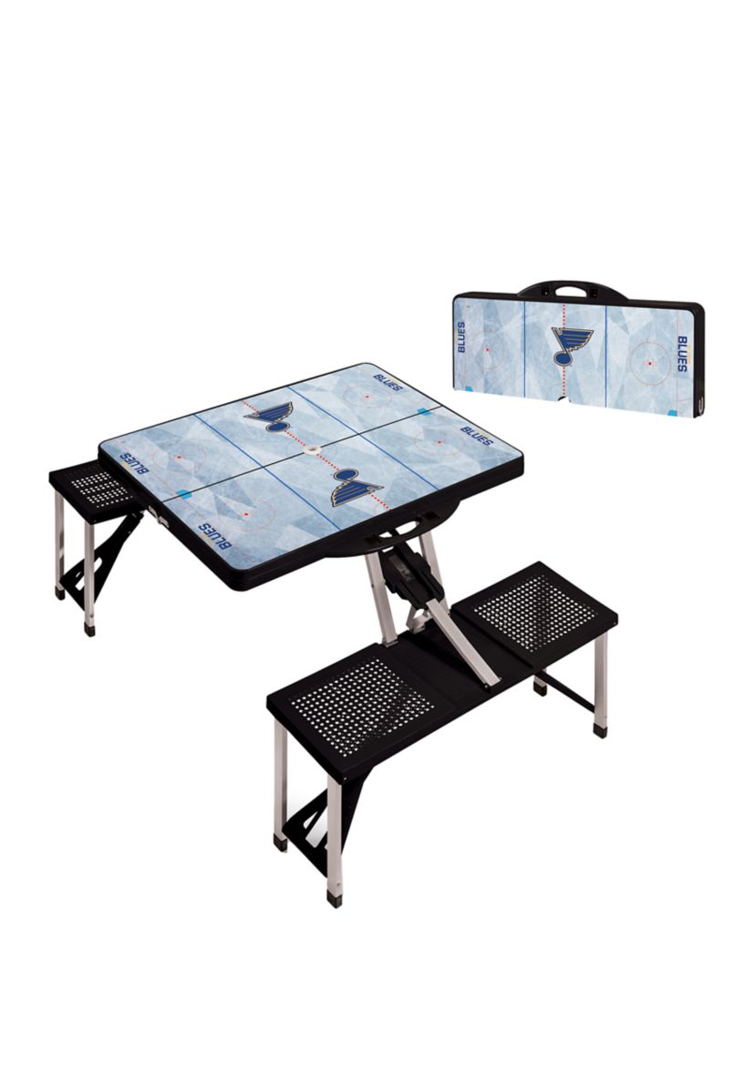 NHL St. Louis Blues Picnic Table Portable Folding Table with Seats