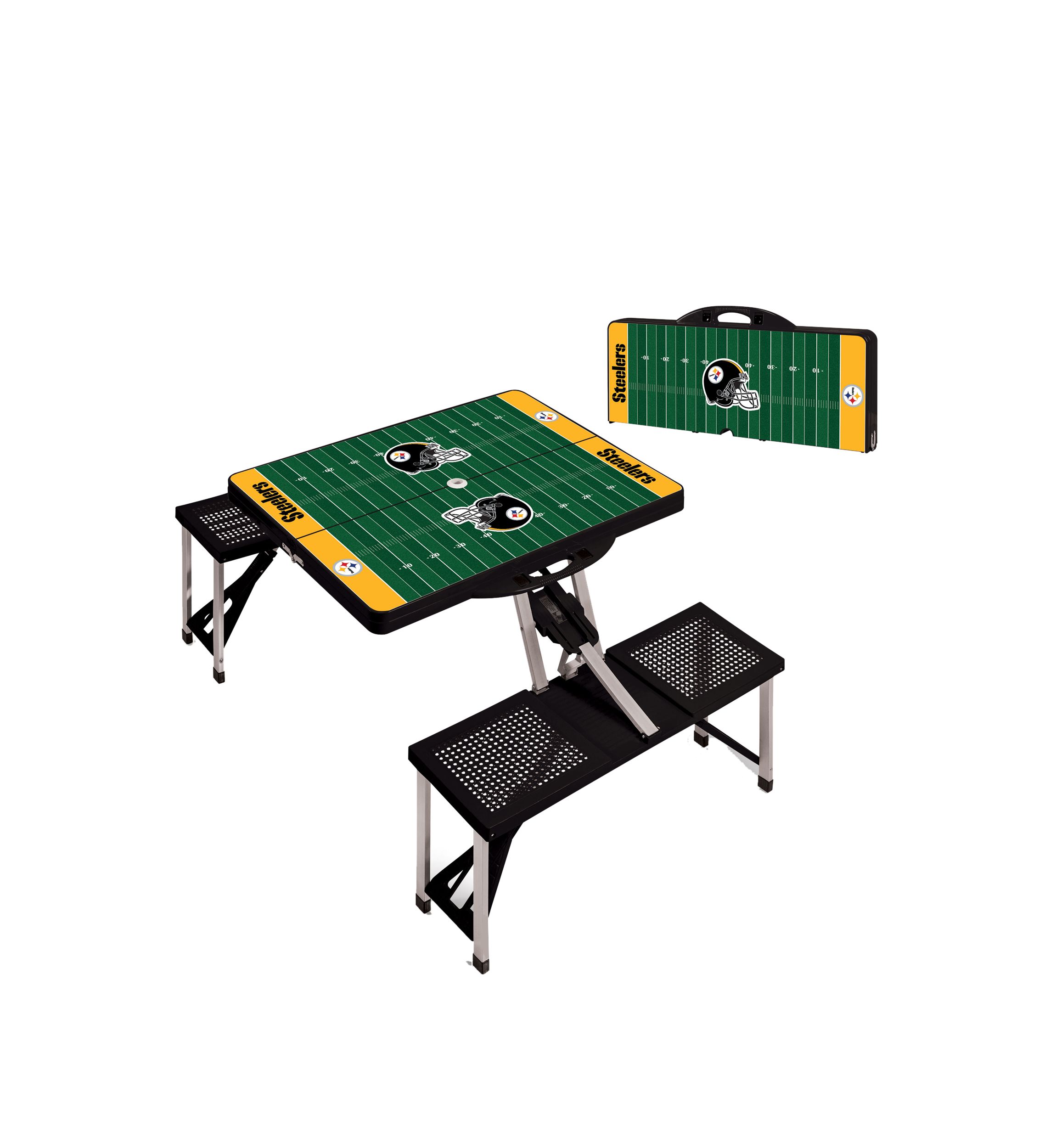 NFL Pittsburgh Steelers Picnic Table Portable Folding Table with Seats