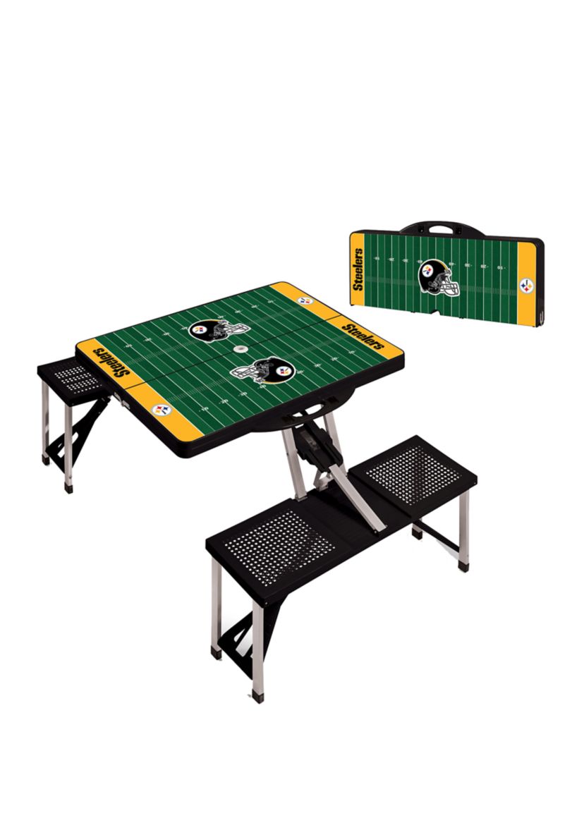NFL Pittsburgh Steelers Picnic Table Portable Folding Table with Seats
