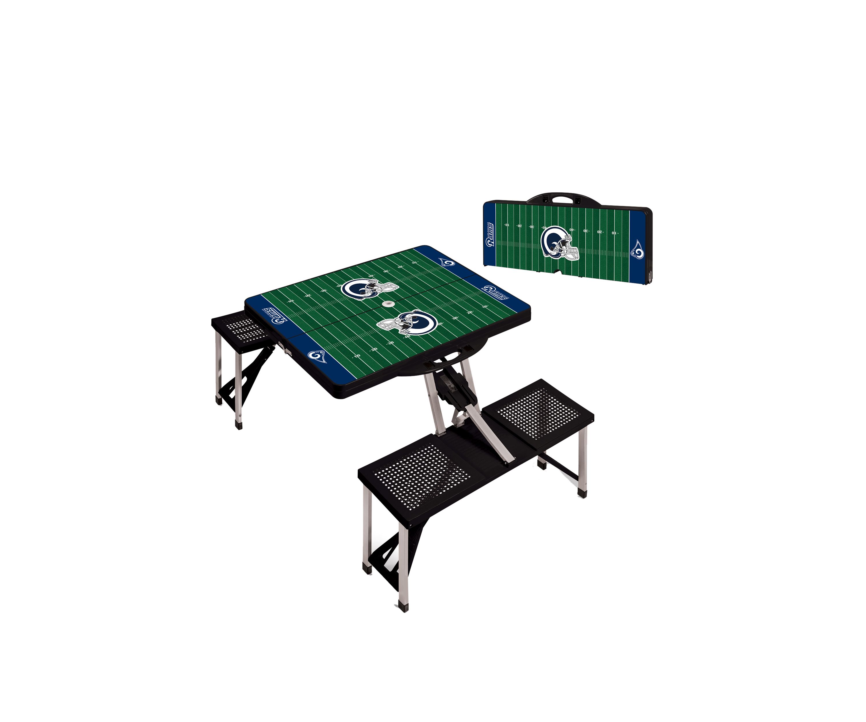NFL Los Angeles Rams Picnic Table Portable Folding Table with Seats
