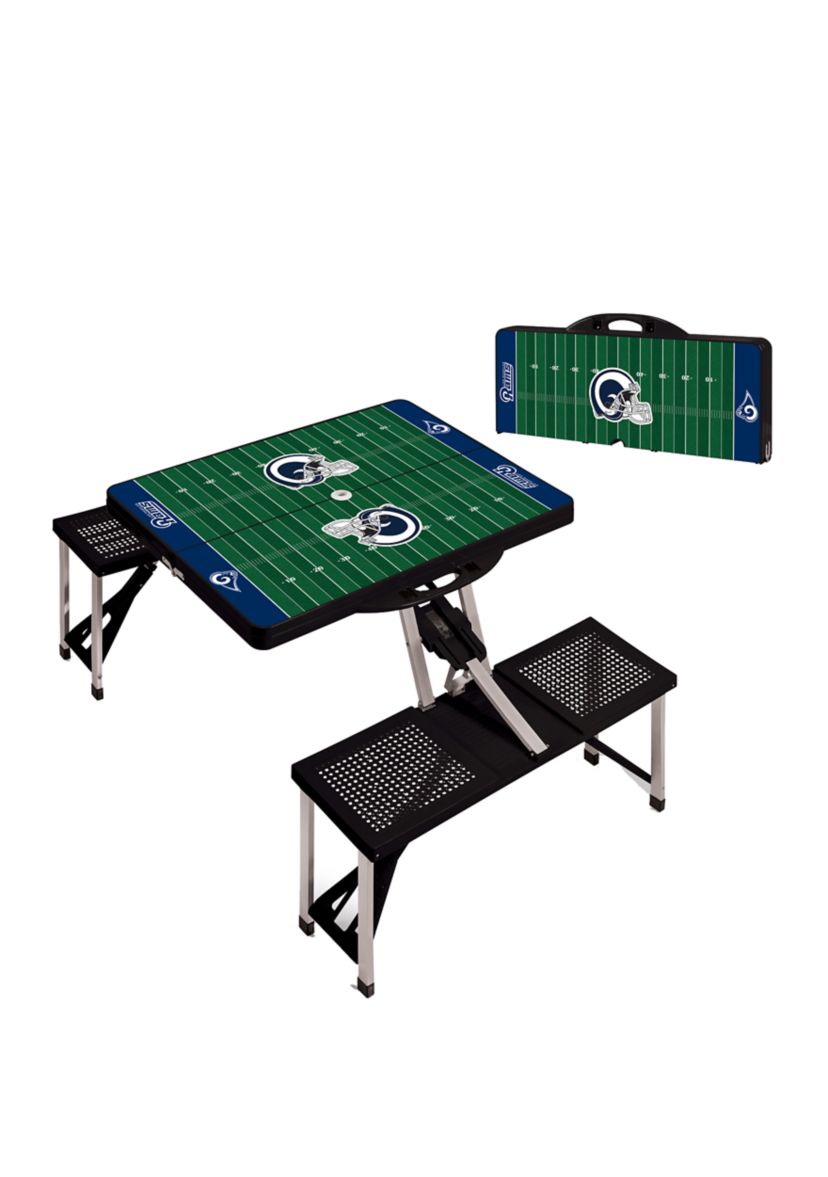 NFL Los Angeles Rams Picnic Table Portable Folding Table with Seats