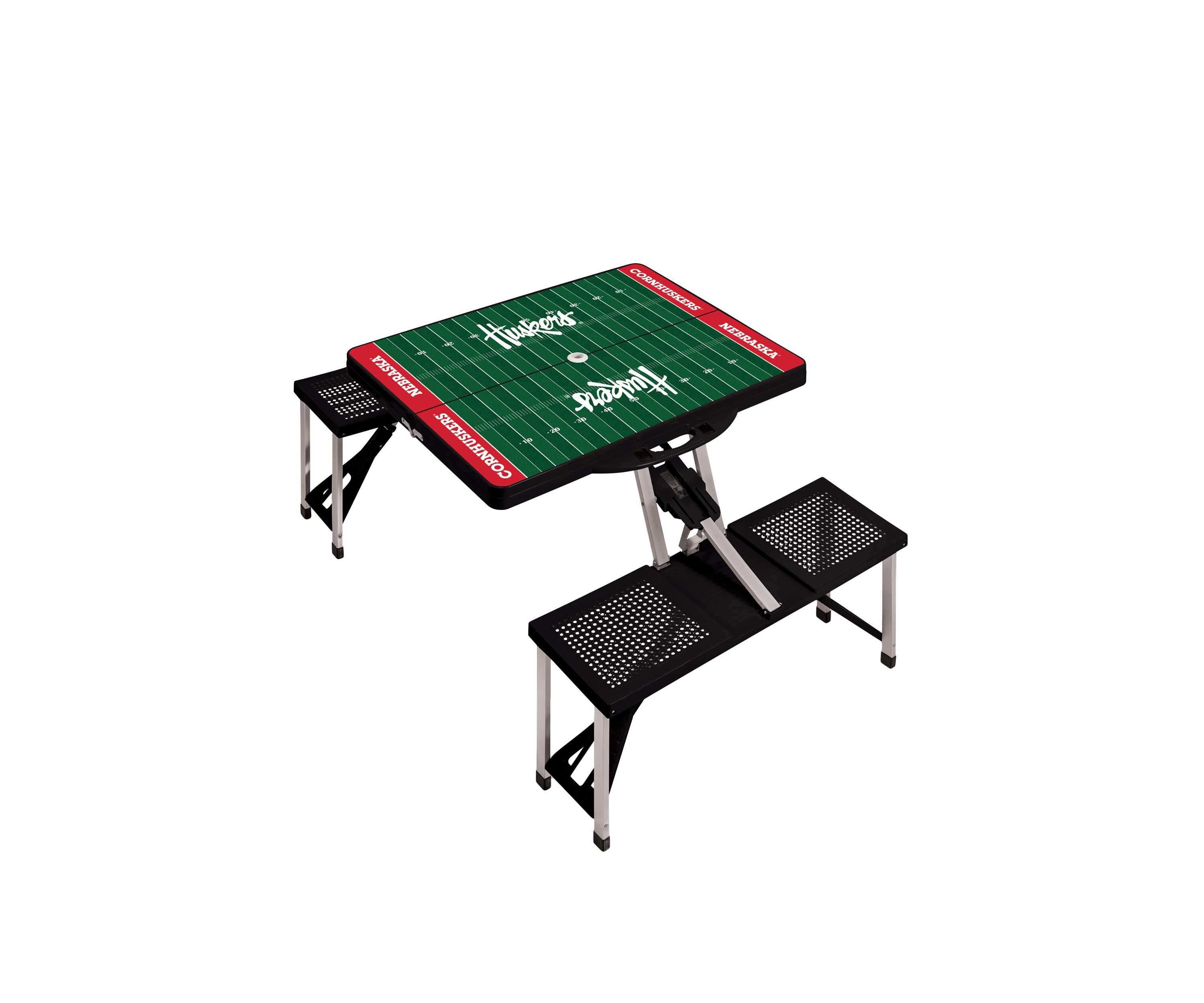 NCAA Nebraska Cornhuskers Picnic Table Portable Folding Table with Seats
