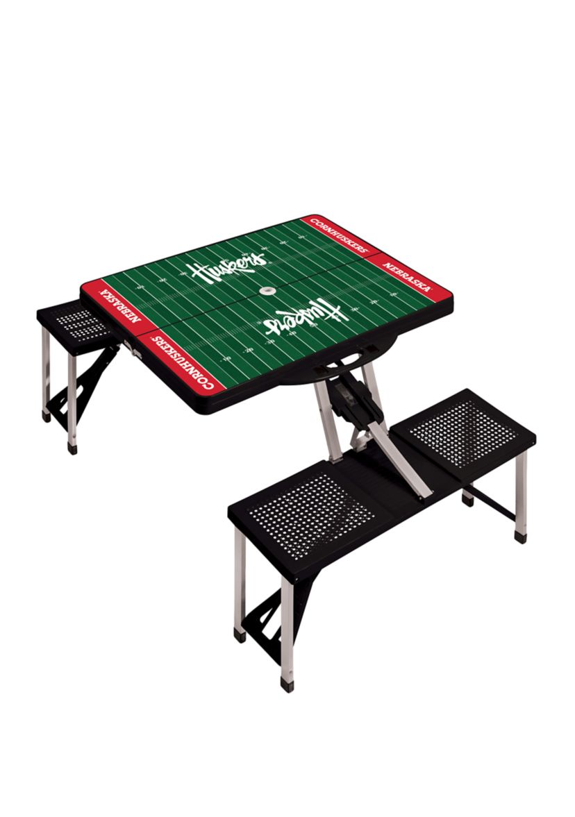 NCAA Nebraska Cornhuskers Picnic Table Portable Folding Table with Seats