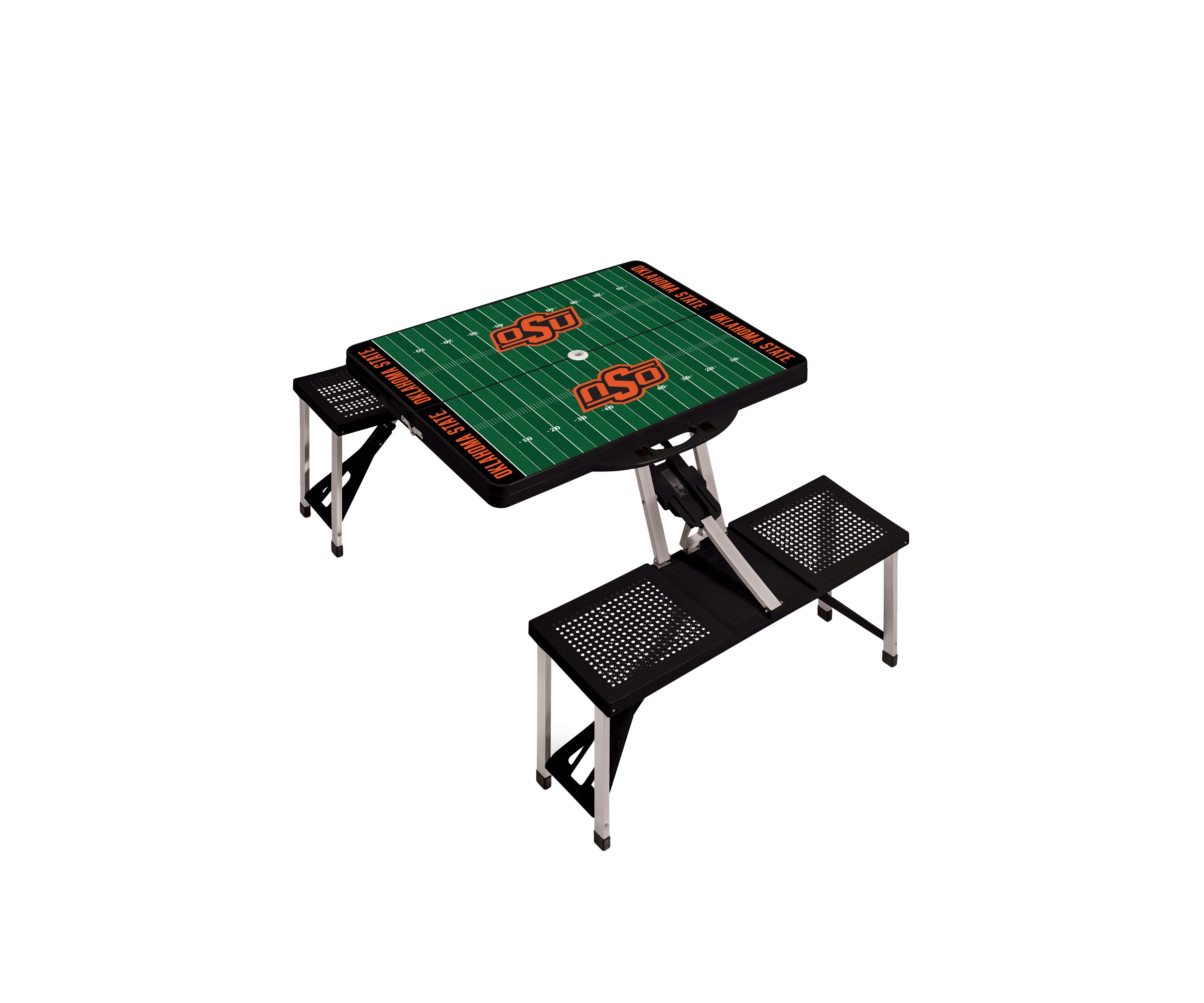 NCAA Oklahoma State Cowboys Picnic Table Portable Folding Table with Seats