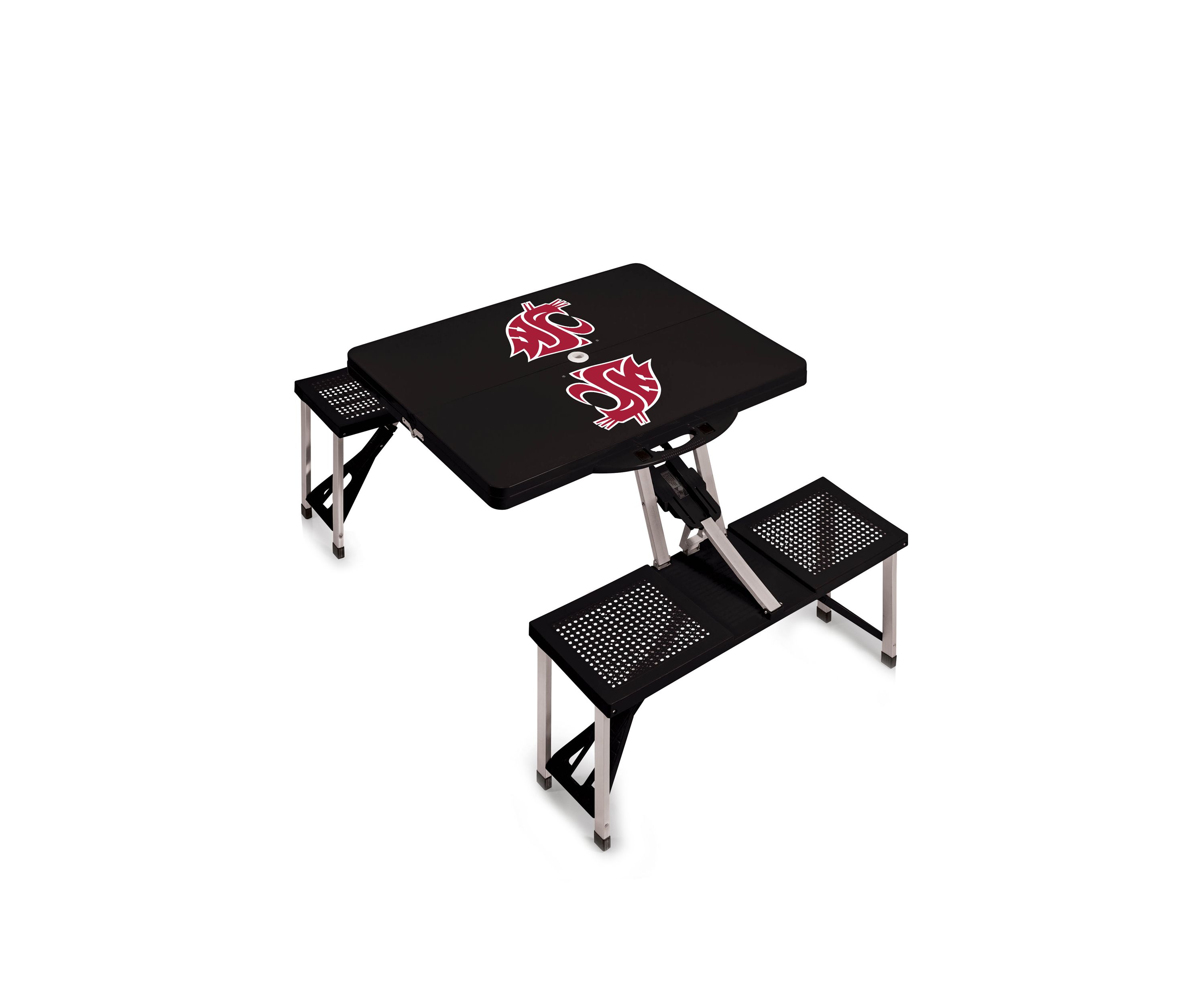 NCAA Washington State Cougars Picnic Table Portable Folding Table with Seats