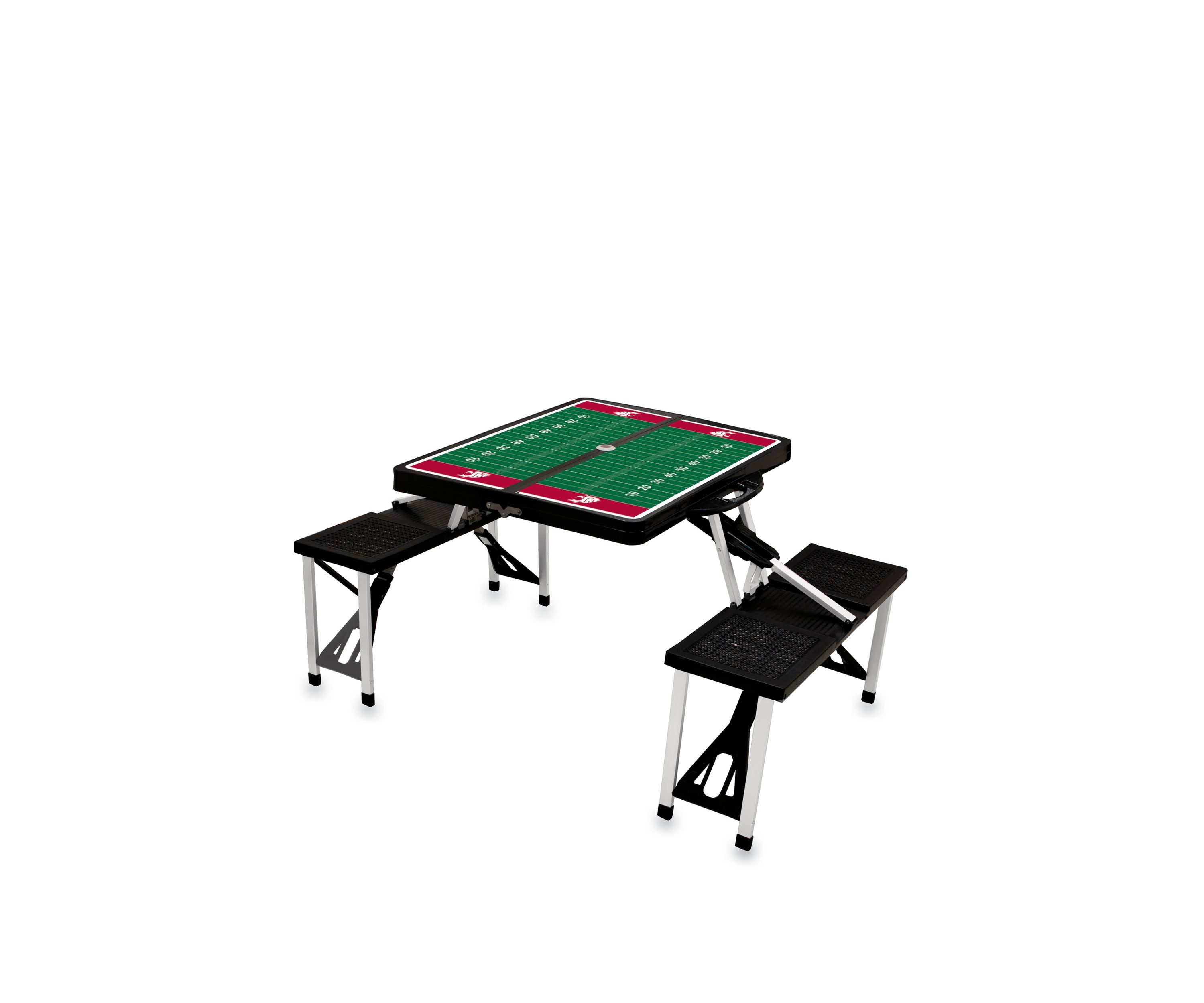 NCAA Washington State Cougars Picnic Table Portable Folding Table with Seats