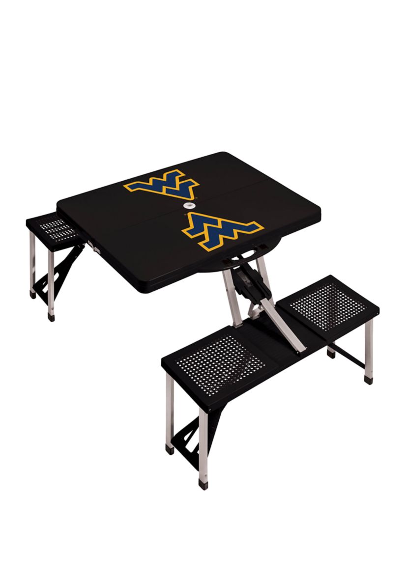 NCAA West Virginia Mountaineers Picnic Table Portable Folding Table with Seats