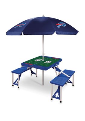 Oniva NFL Buffalo Bills Picnic Table Sport Portable Folding Table with Seats & Umbrella - NFL Only