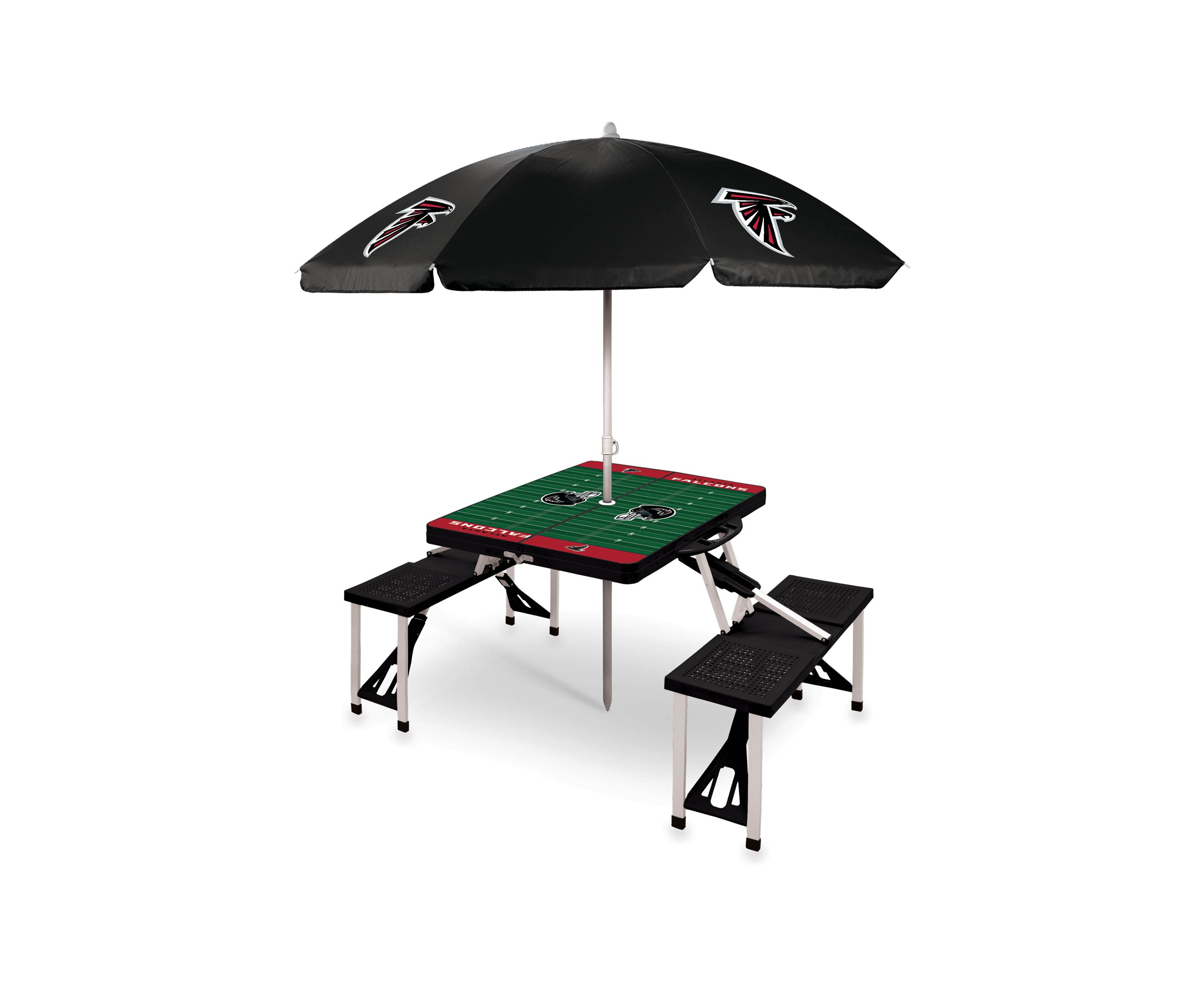 NFL Atlanta Falcons Picnic Table Sport Portable Folding Table with Seats & Umbrella - NFL Only