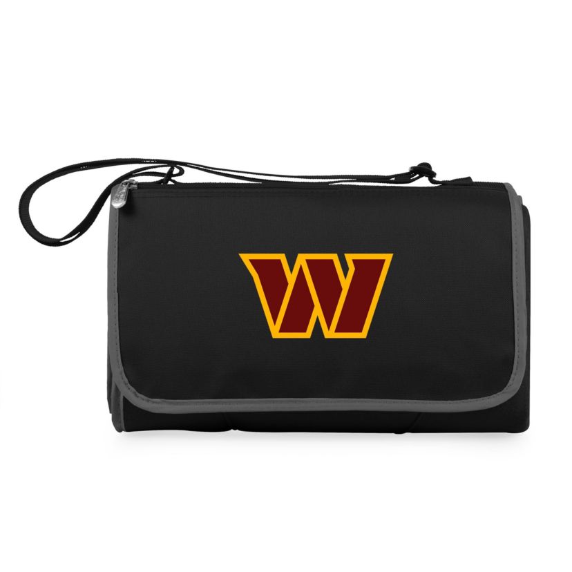 Washington Commanders - Blanket Tote Outdoor Picnic Blanket, (Black with Black Exterior)