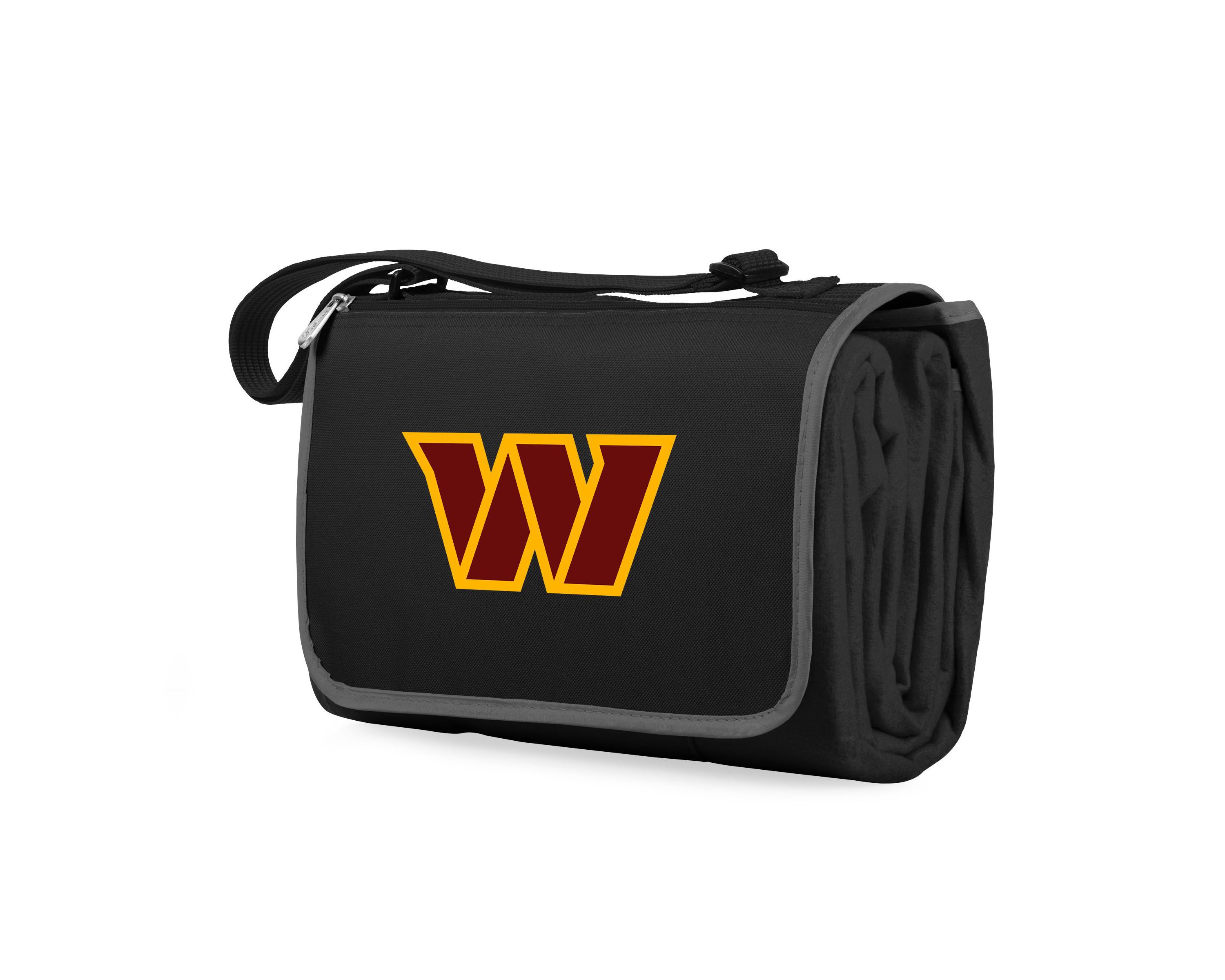 Washington Commanders - Blanket Tote Outdoor Picnic Blanket, (Black with Black Exterior)
