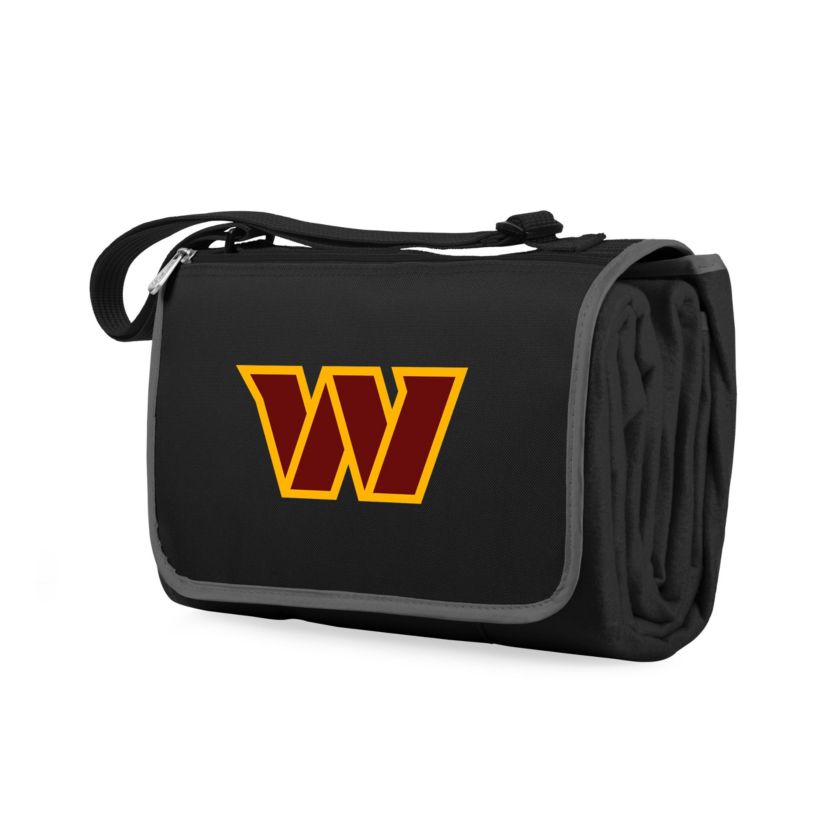 Washington Commanders - Blanket Tote Outdoor Picnic Blanket, (Black with Black Exterior)