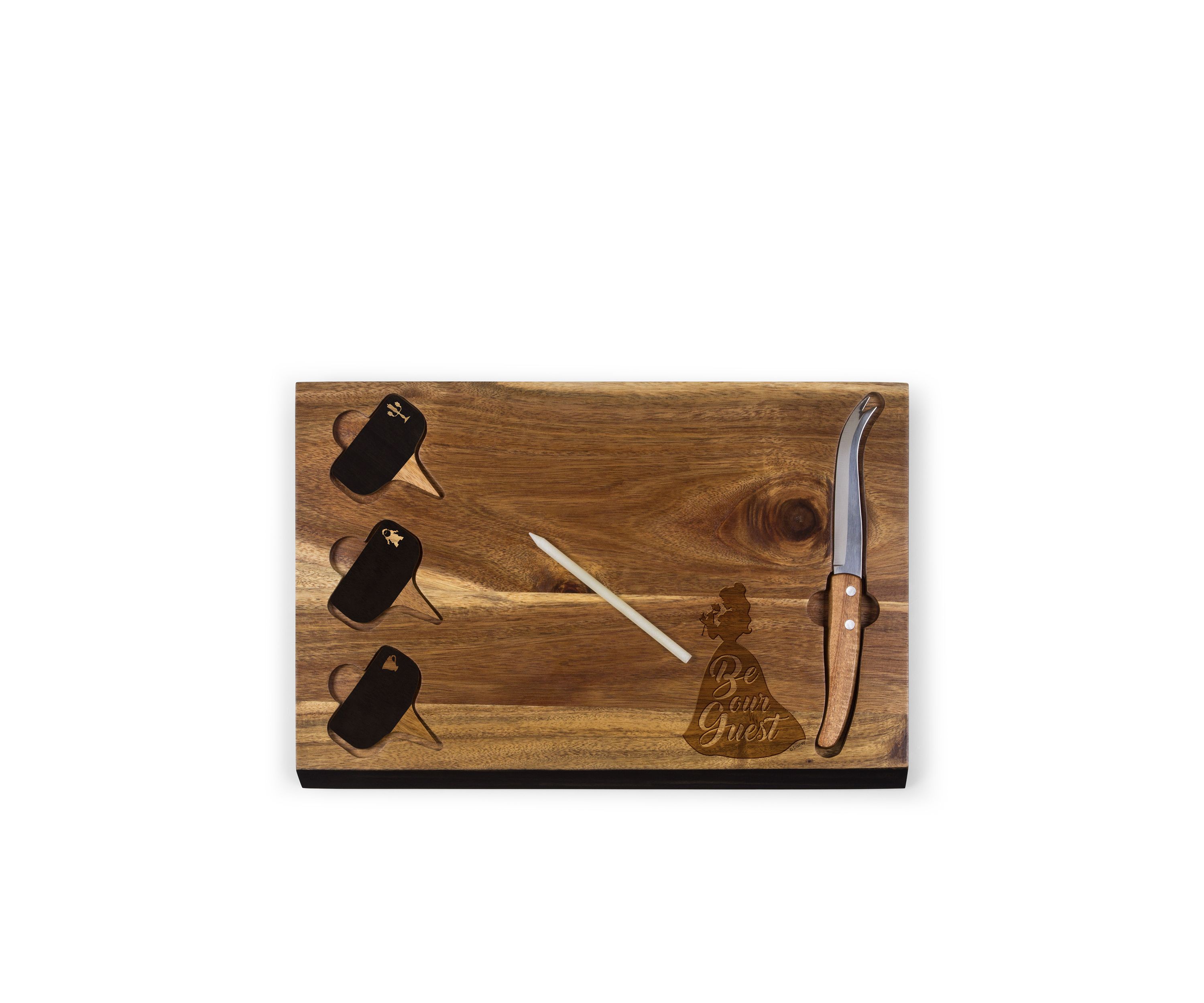 Beauty & the Beast - Delio Acacia Cheese Board & Tools Set by Picnic Time (Acacia)