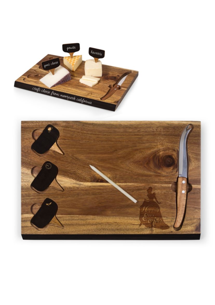 Cinderella - Delio Acacia Cheese Board & Tools Set by Picnic Time (Acacia)
