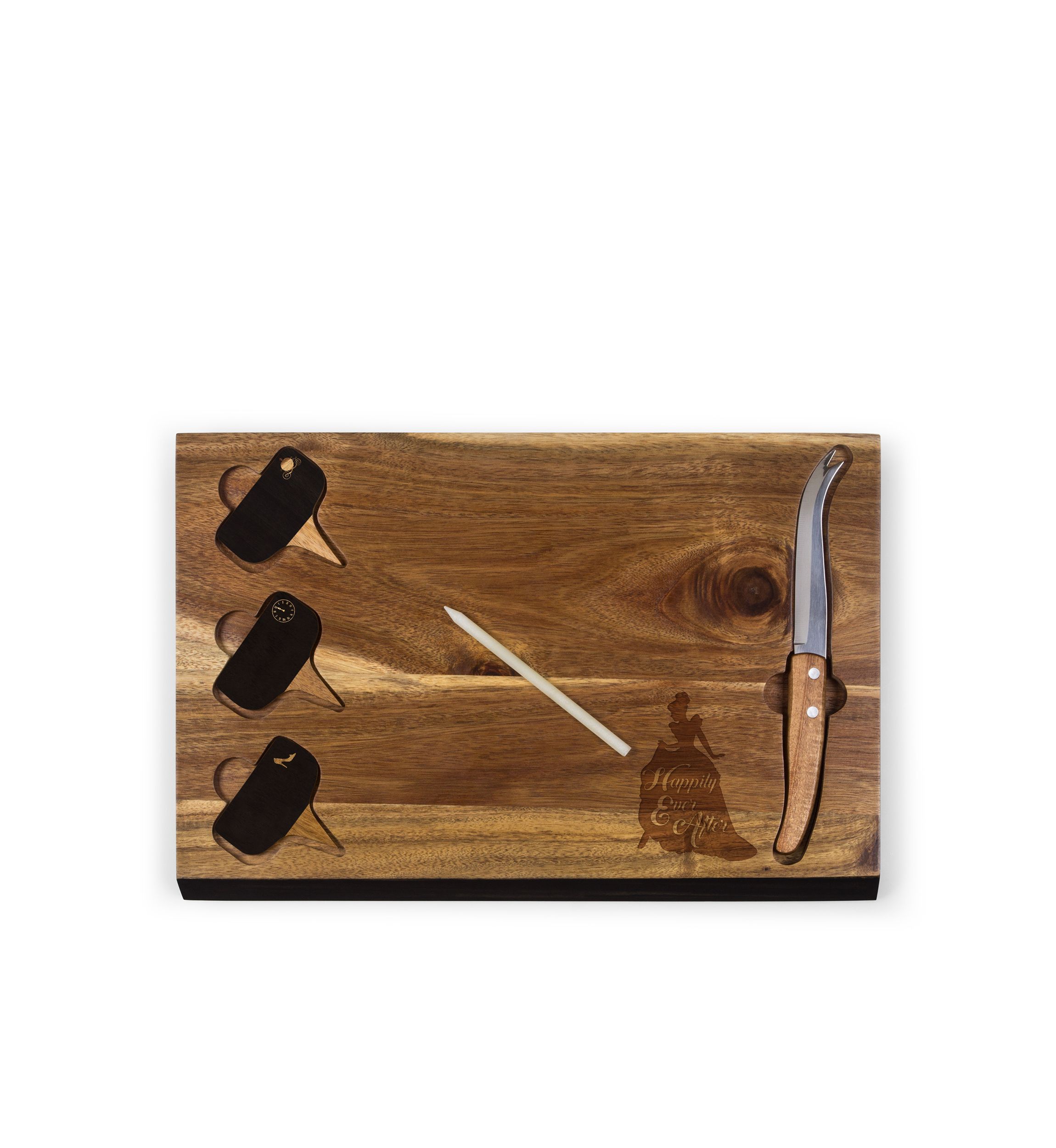 Cinderella - Delio Acacia Cheese Board & Tools Set by Picnic Time (Acacia)