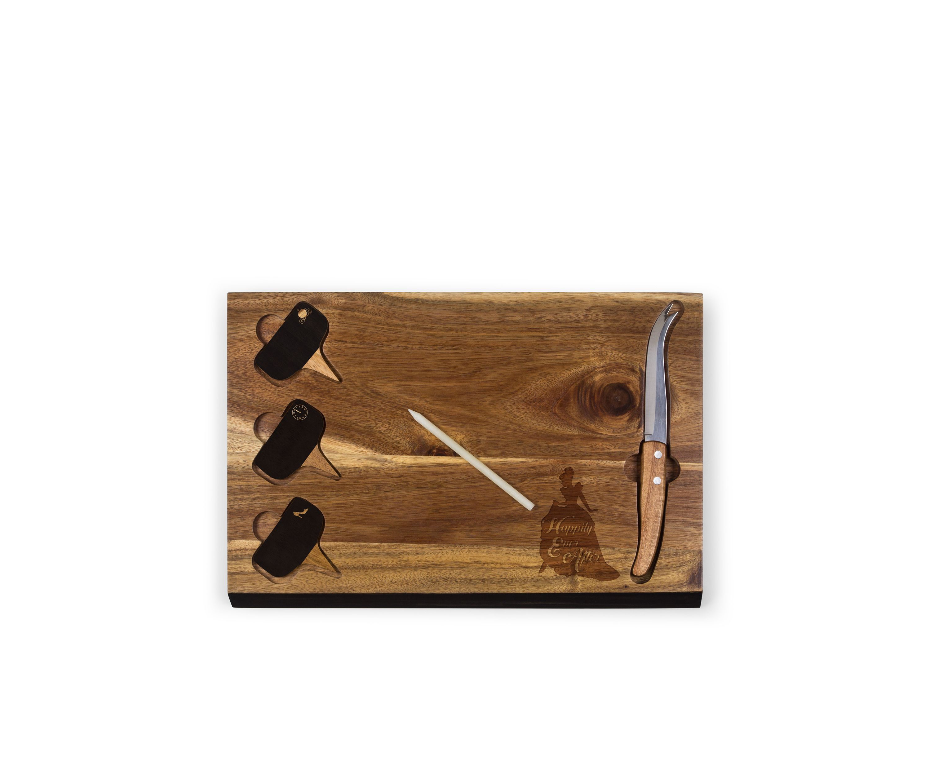 Cinderella - Delio Acacia Cheese Board & Tools Set by Picnic Time (Acacia)