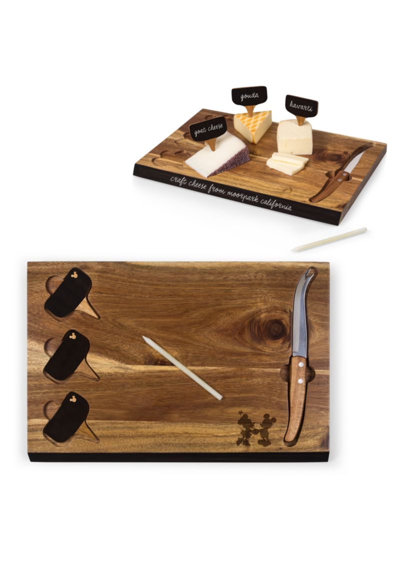 Mickey and Minnie Mouse - Delio Acacia Cheese Board and Tools Set
