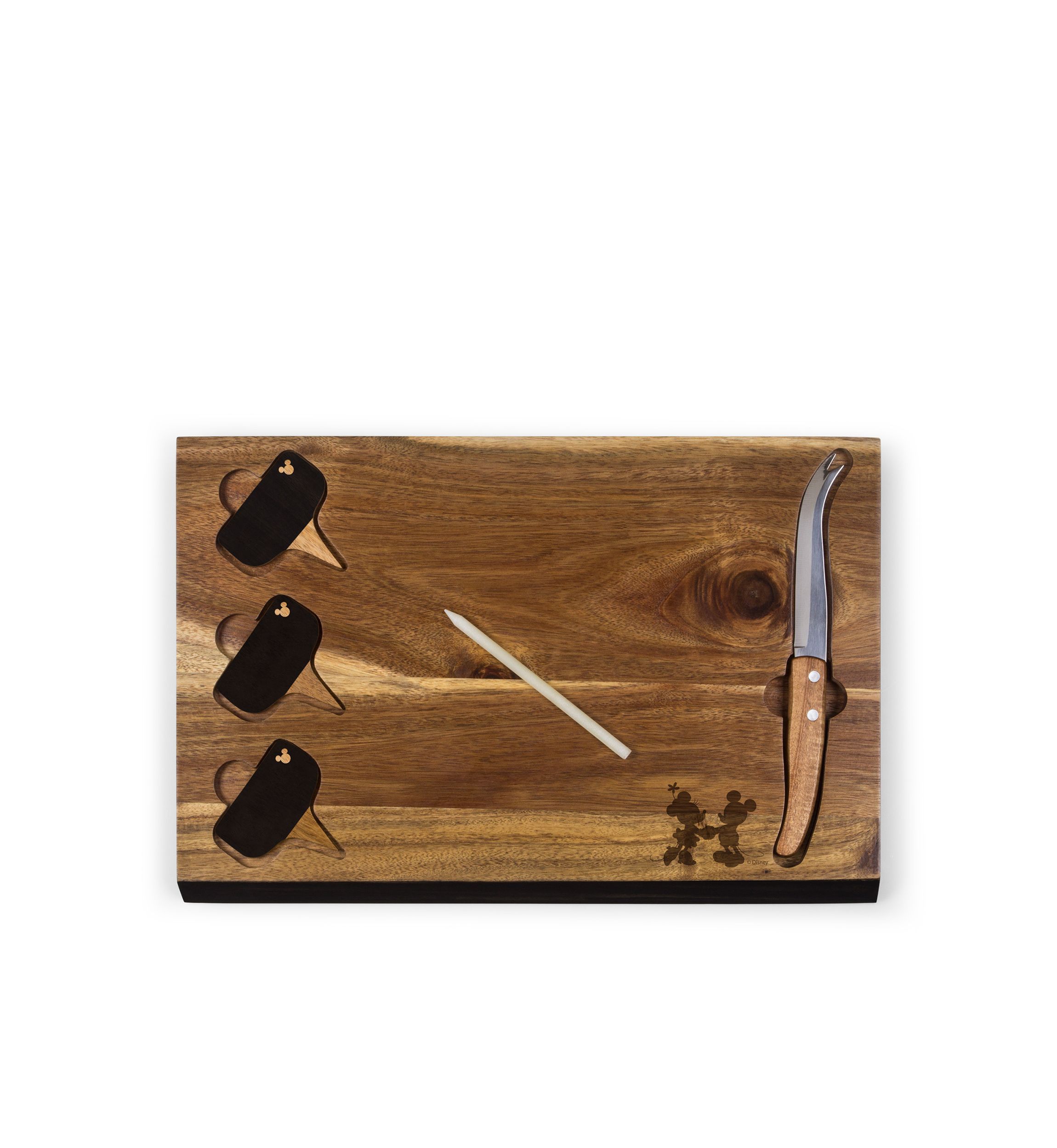 Mickey and Minnie Mouse - Delio Acacia Cheese Board and Tools Set
