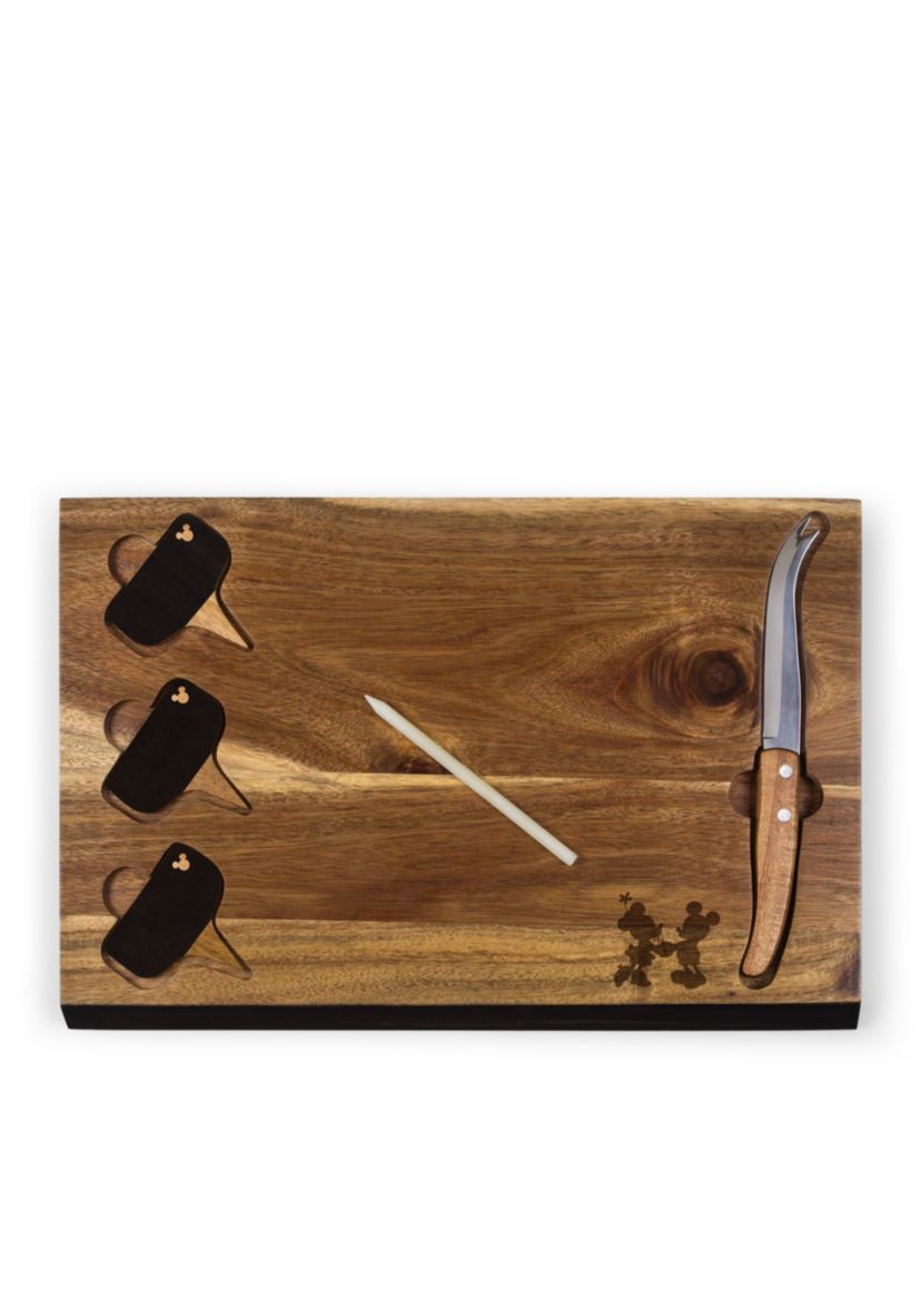 Mickey and Minnie Mouse - Delio Acacia Cheese Board and Tools Set