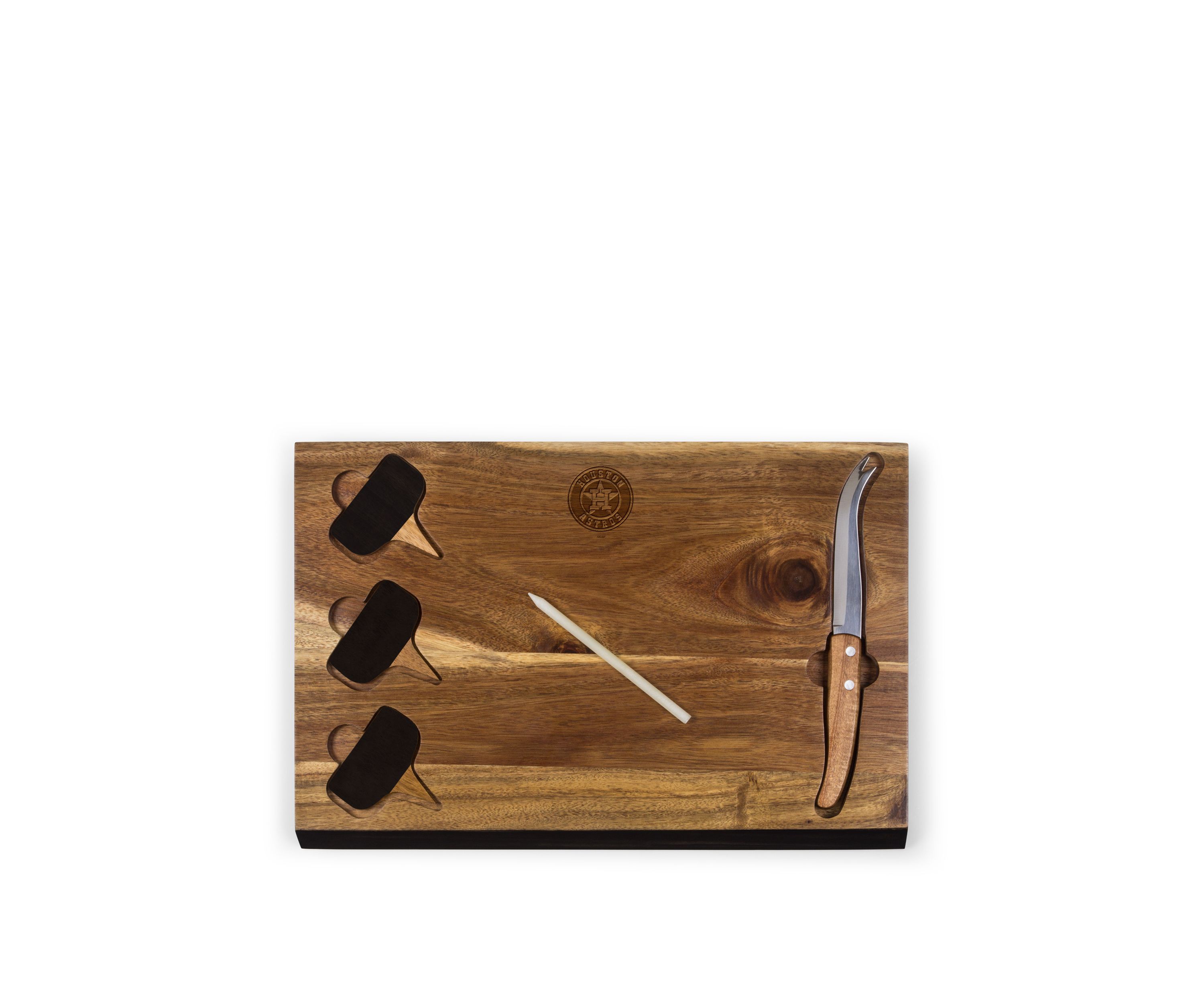MLB Houston Astros Delio Acacia Cheese Cutting Board & Tools Set