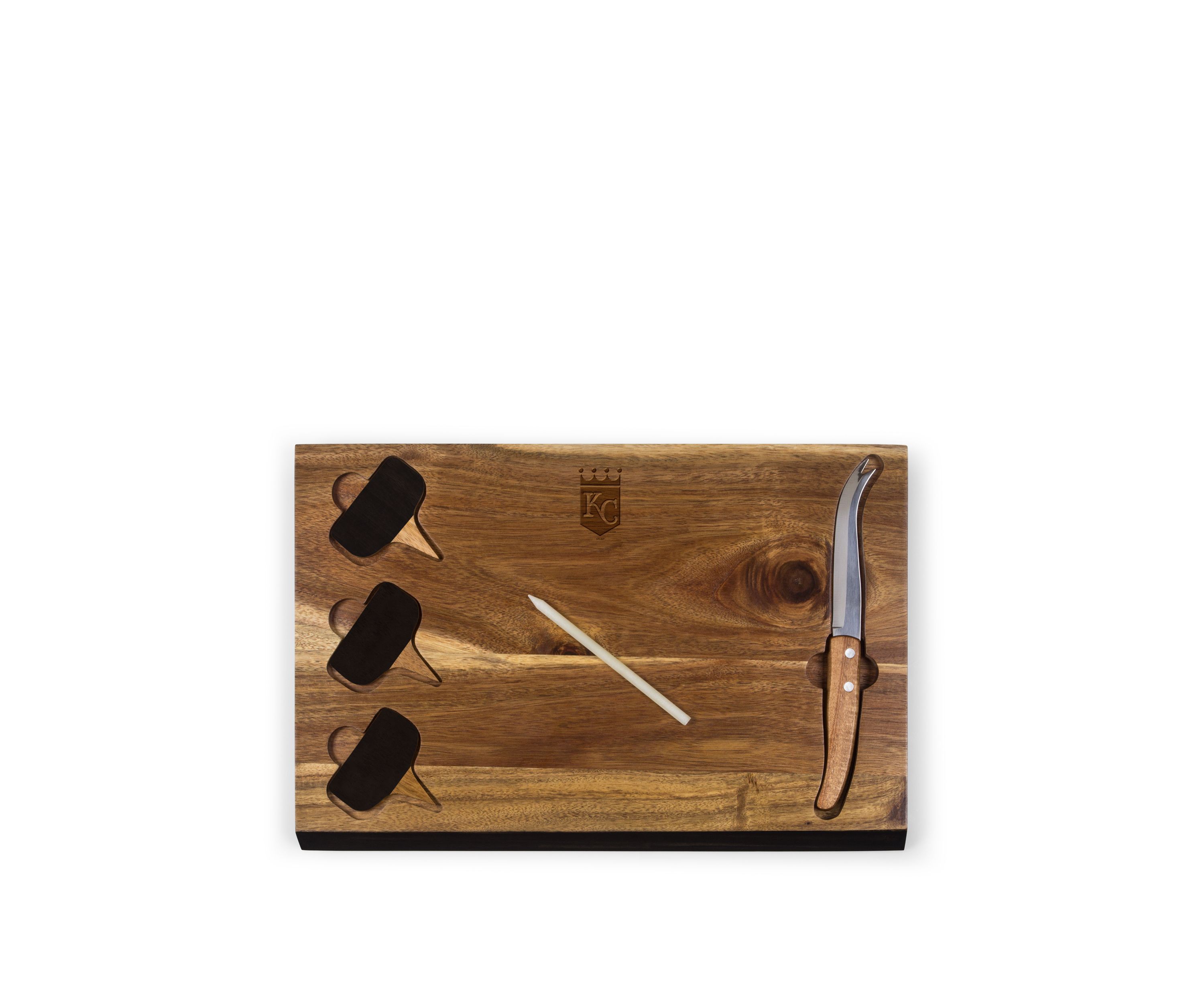MLB Kansas City Royals Delio Acacia Cheese Cutting Board & Tools Set