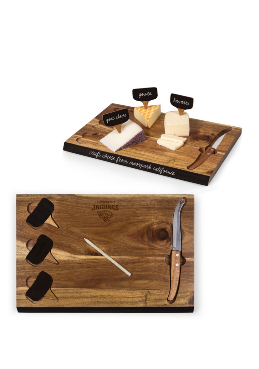 NFL Jacksonville Jaguars Delio Acacia Cheese Cutting Board & Tools Set