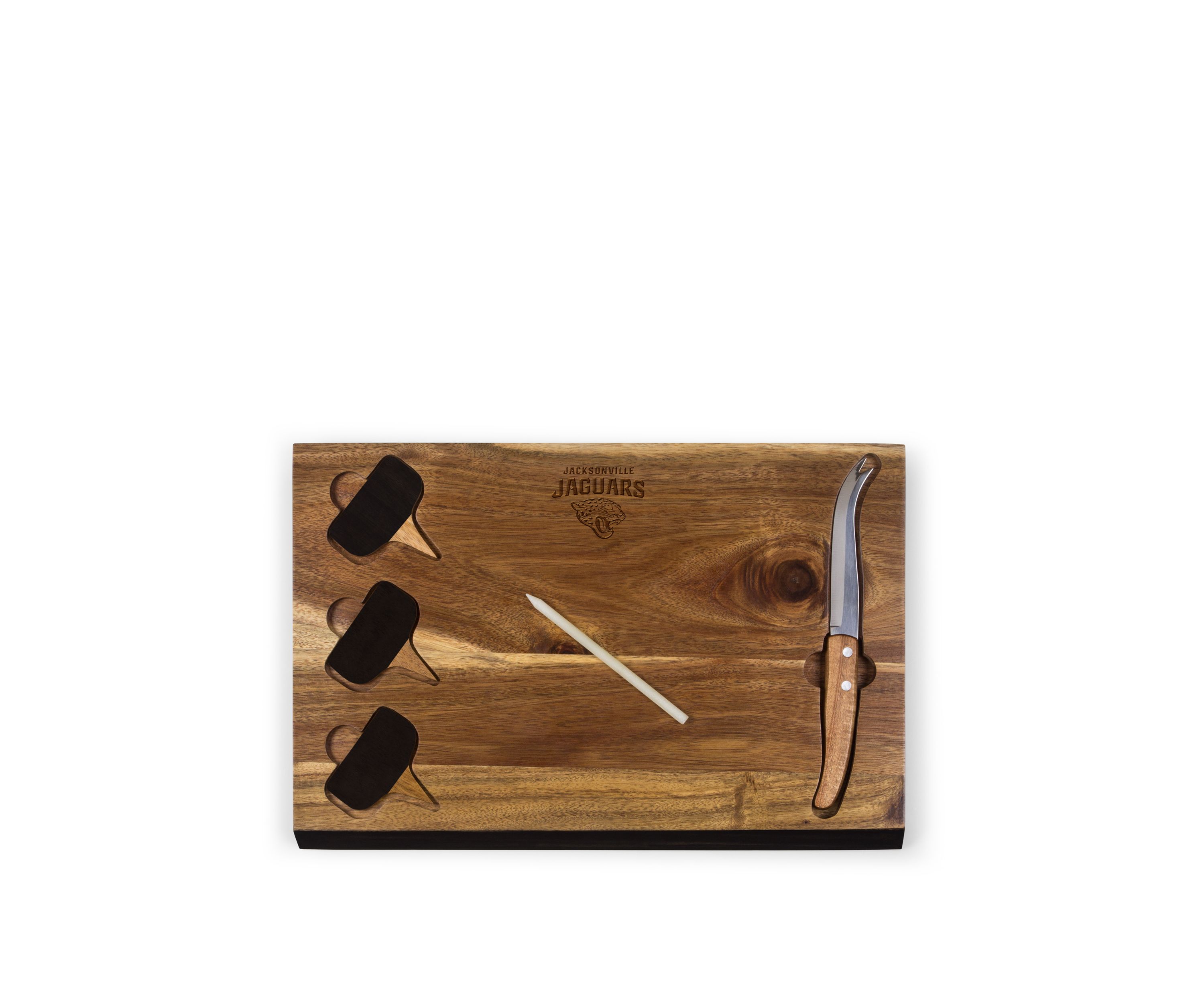 NFL Jacksonville Jaguars Delio Acacia Cheese Cutting Board & Tools Set