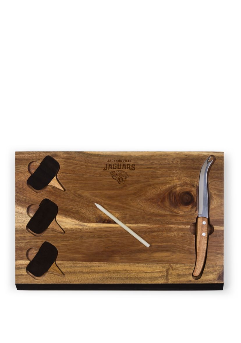 NFL Jacksonville Jaguars Delio Acacia Cheese Cutting Board & Tools Set