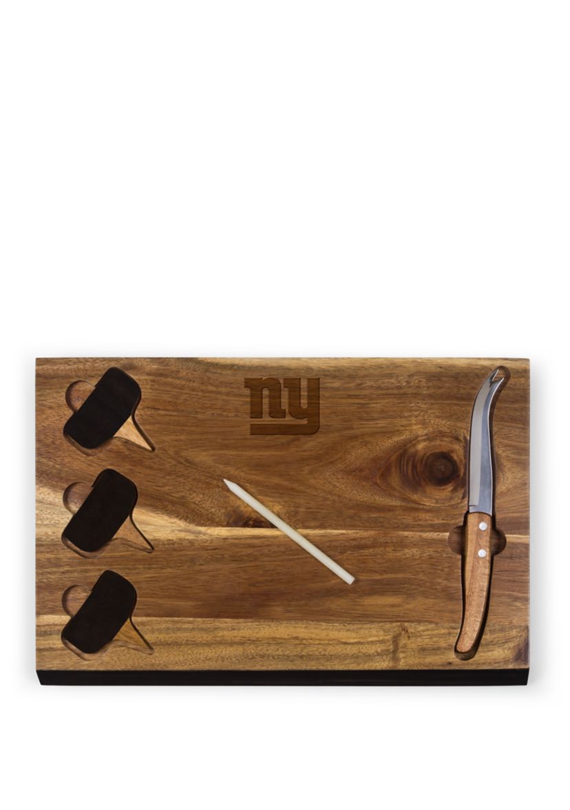 NFL New York Giants Delio Acacia Cheese Cutting Board & Tools Set