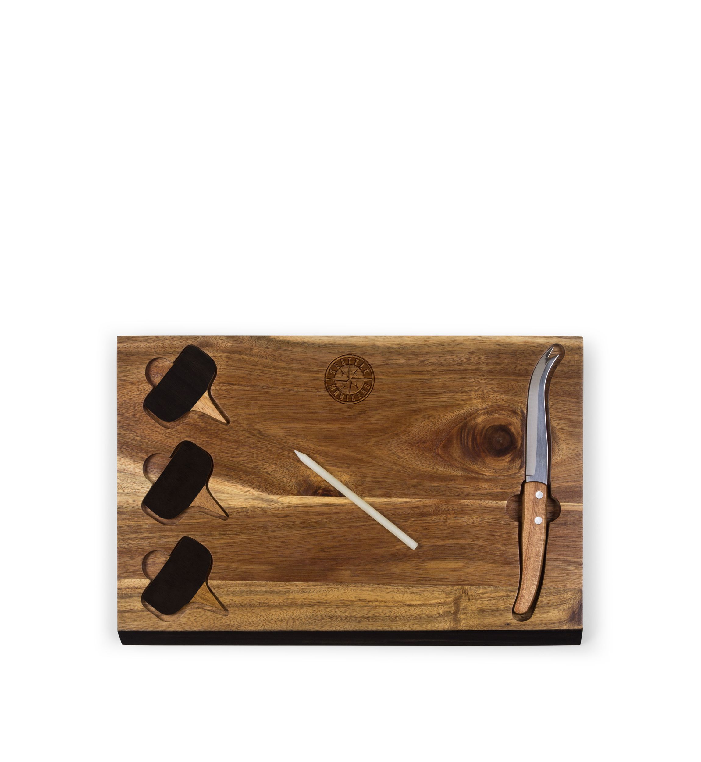 MLB Seattle Mariners Delio Acacia Cheese Cutting Board & Tools Set