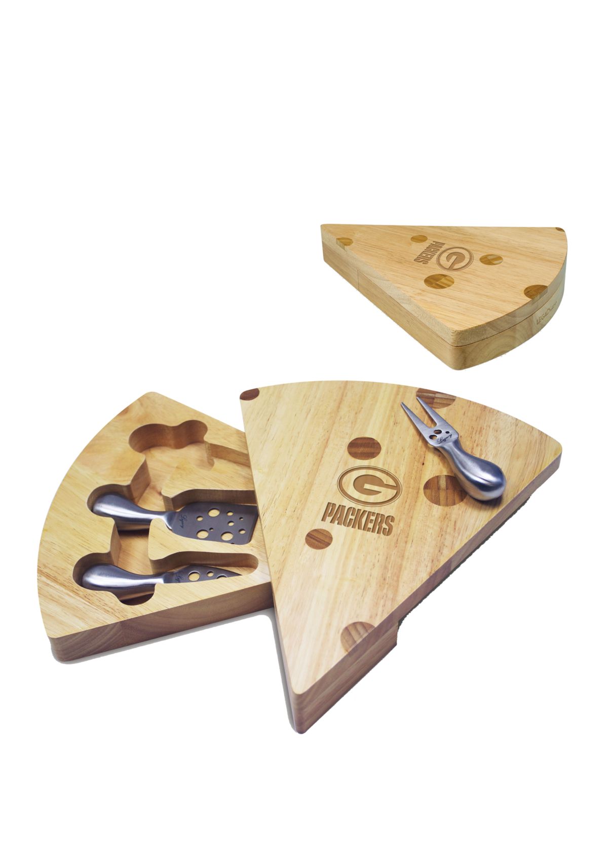 NFL Green Bay Packers Swiss Cheese Cutting Board and Tools Set