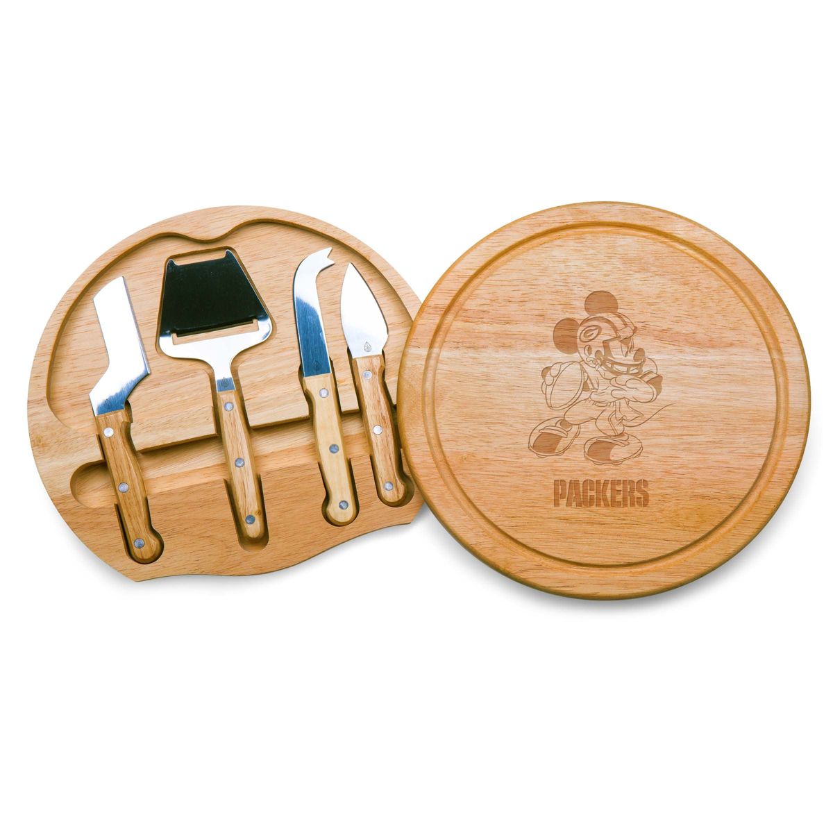 Disney NFL Cobrand Green Bay Packers Mickey Mouse Circo Cheese Board and Knife Set