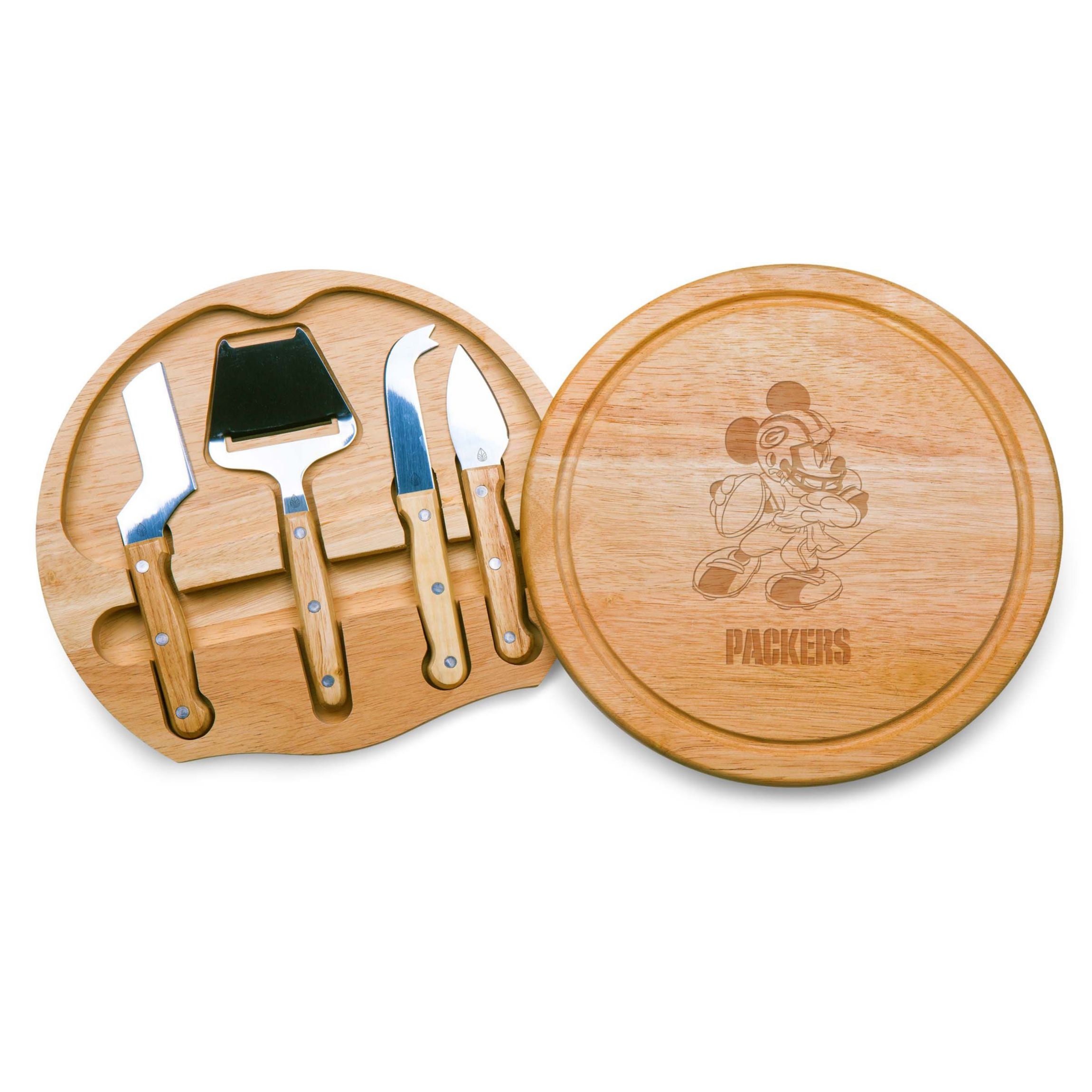 Disney NFL Cobrand Green Bay Packers Mickey Mouse Circo Cheese Board and Knife Set