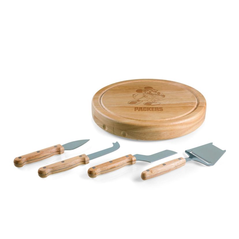 Disney NFL Cobrand Green Bay Packers Mickey Mouse Circo Cheese Board and Knife Set