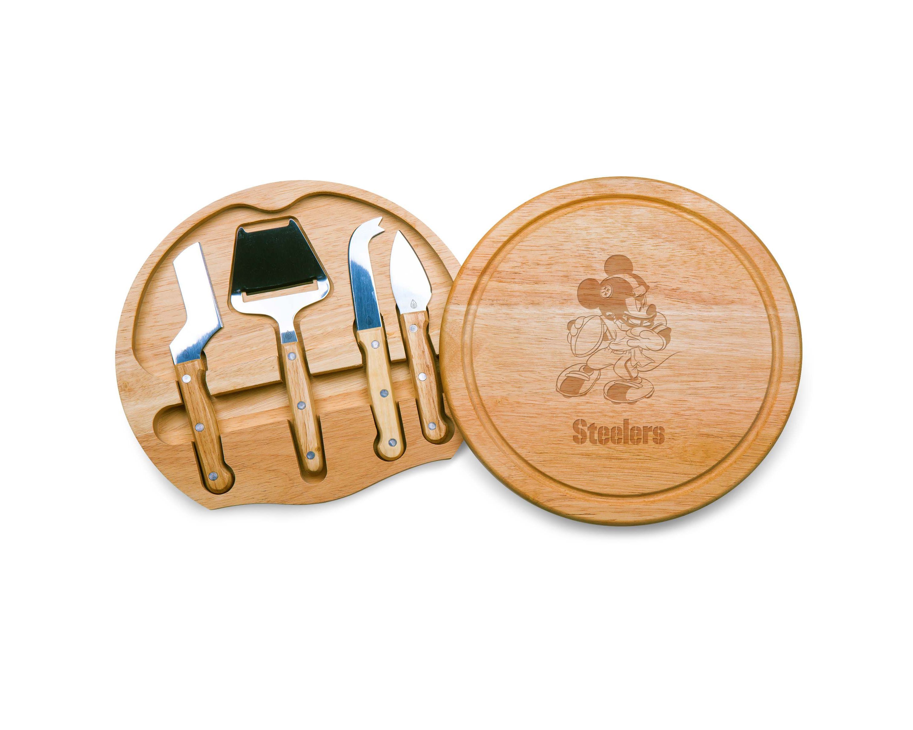 Disney NFL Cobrand Pittsburgh Steelers Mickey Mouse Circo Cheese Board and Knife Set