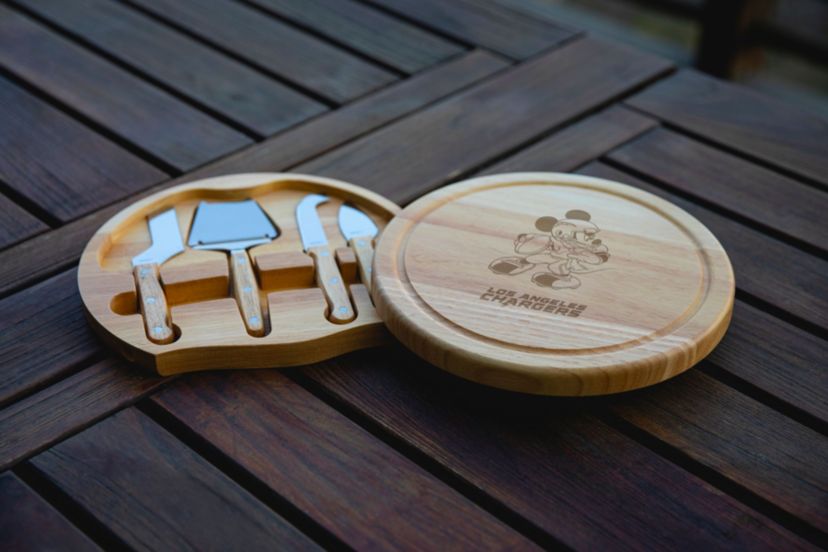 Disney NFL Cobrand Los Angeles Chargers Mickey Mouse Circo Cheese Board and Knife Set