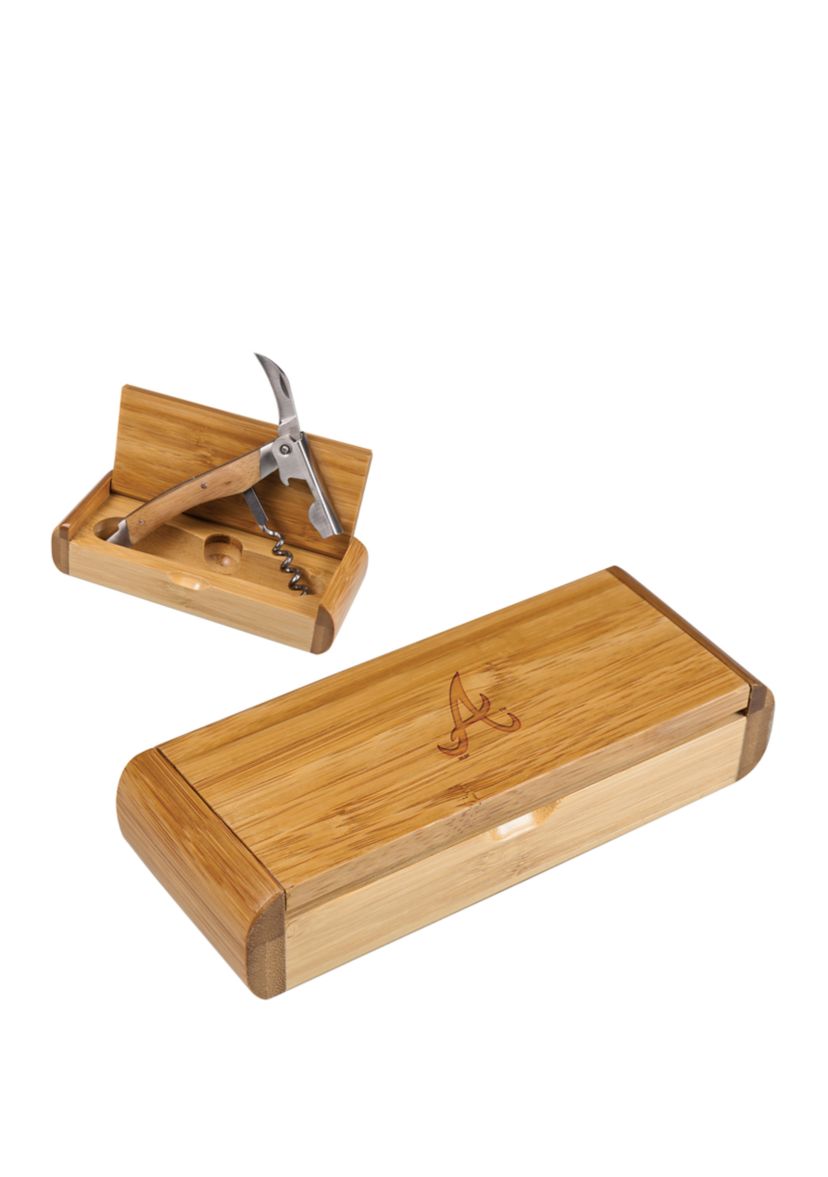 MLB Atlanta Braves Elan Deluxe Corkscrew In Bamboo Box