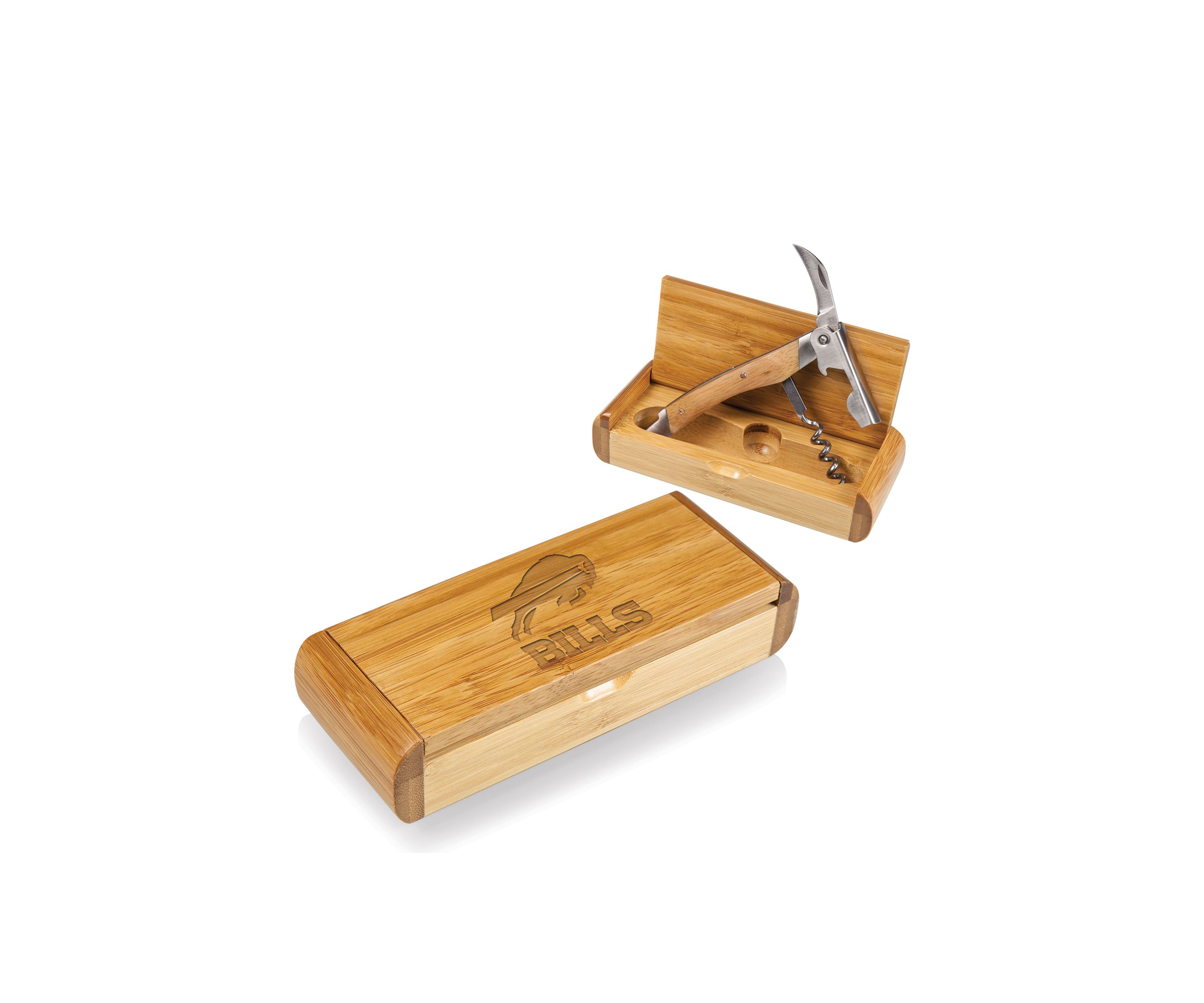 NFL Buffalo Bills Elan Deluxe Corkscrew in Bamboo Box