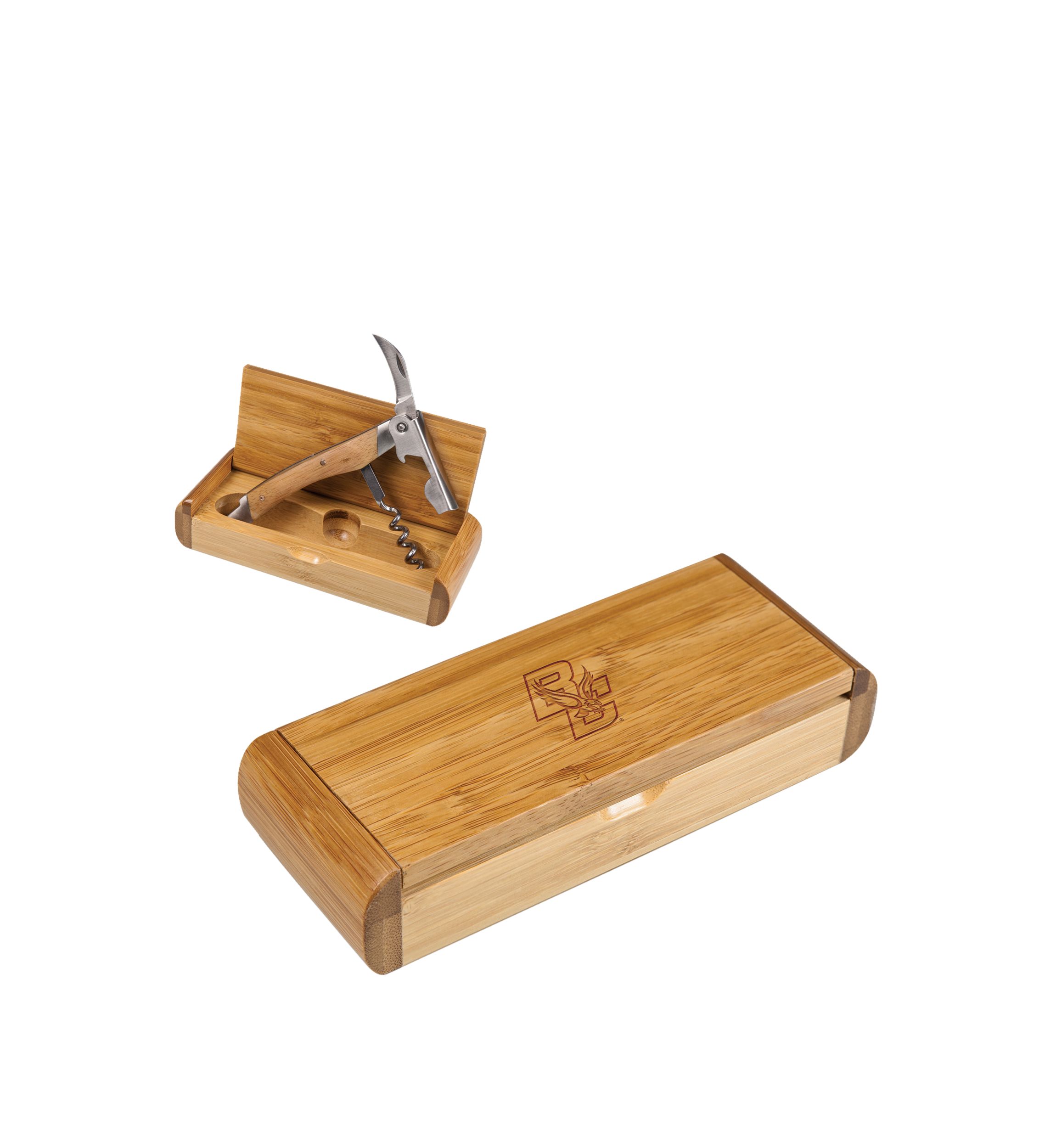 NCAA Boston College Eagles Elan Deluxe Corkscrew in Bamboo Box
