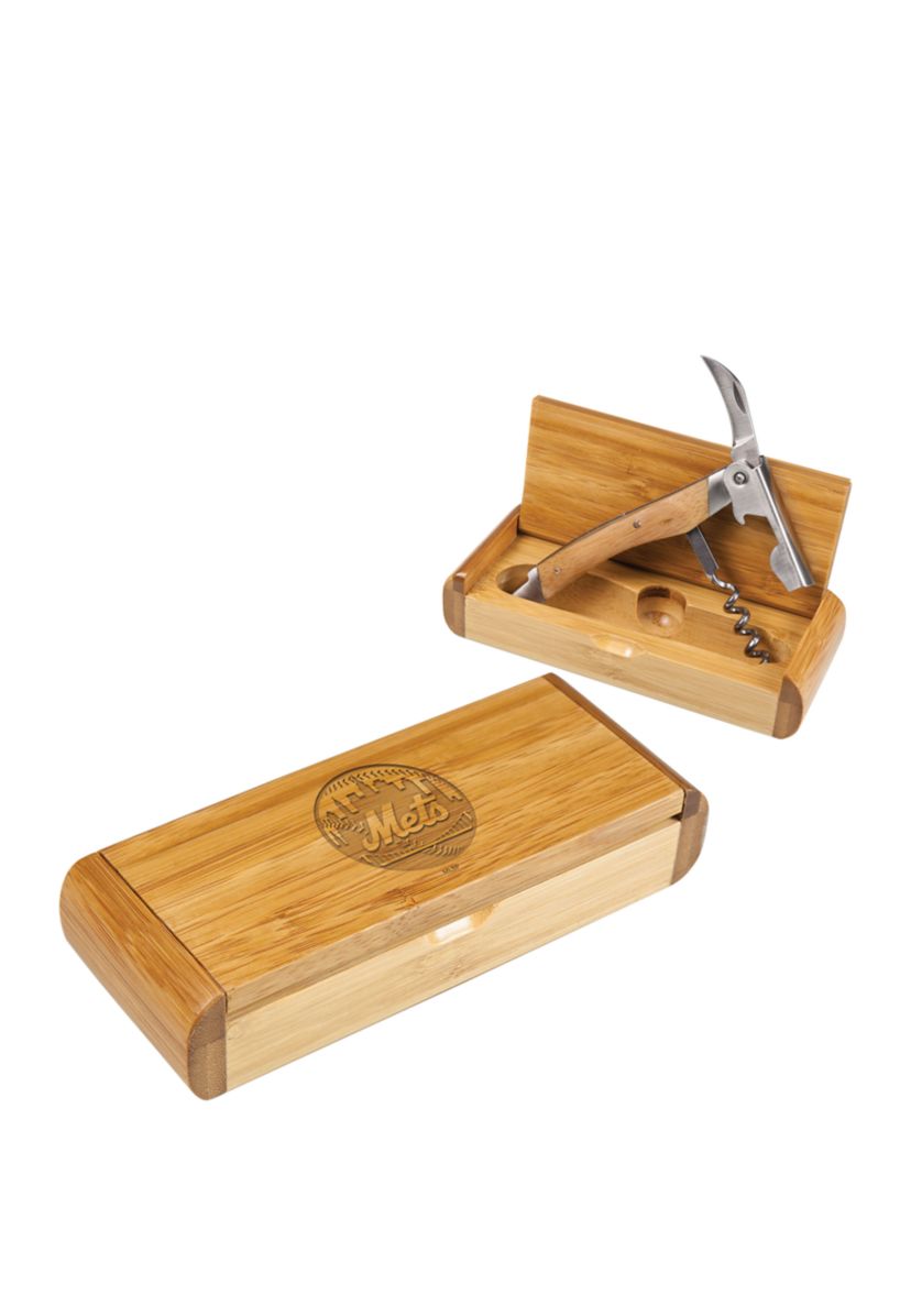 MLB New York Mets Elan Deluxe Corkscrew In Bamboo Box