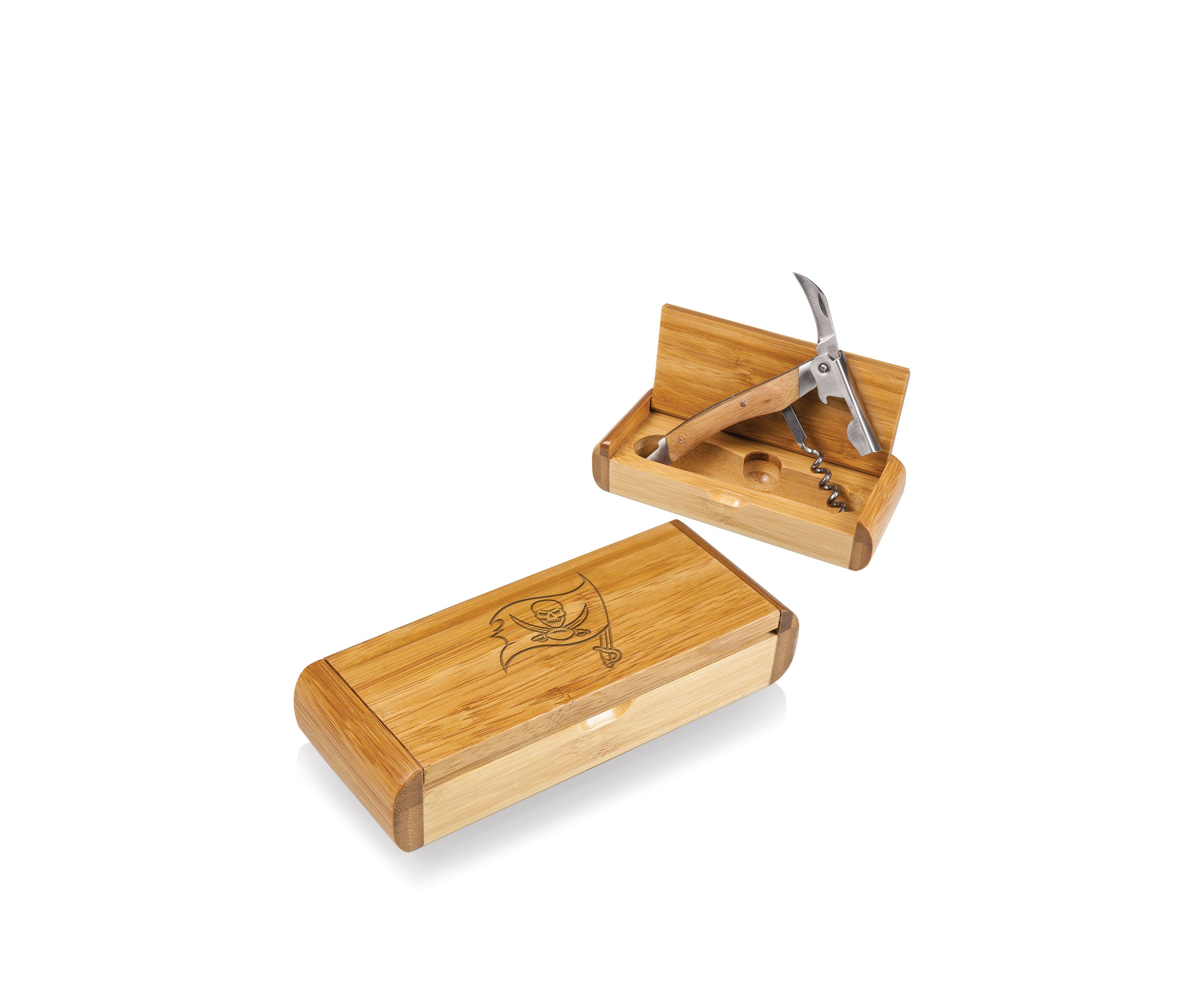 NFL Tampa Bay Buccaneers Elan Deluxe Corkscrew in Bamboo Box