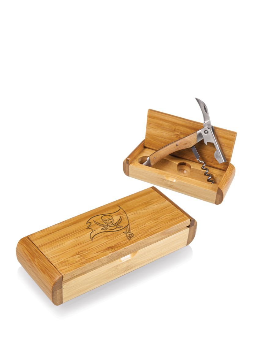 NFL Tampa Bay Buccaneers Elan Deluxe Corkscrew in Bamboo Box