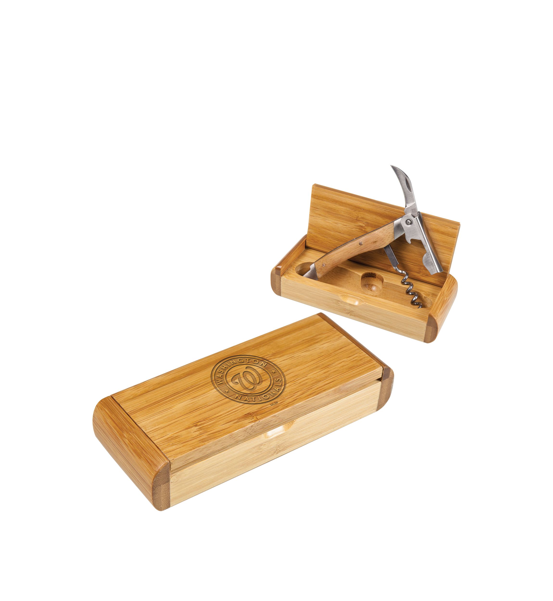 MLB Washington Nationals Elan Deluxe Corkscrew In Bamboo Box